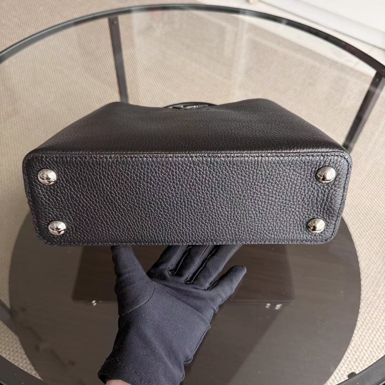 Louis Vuitton Capucines BB - Grained Calfskin Noir Black Silver Hardware