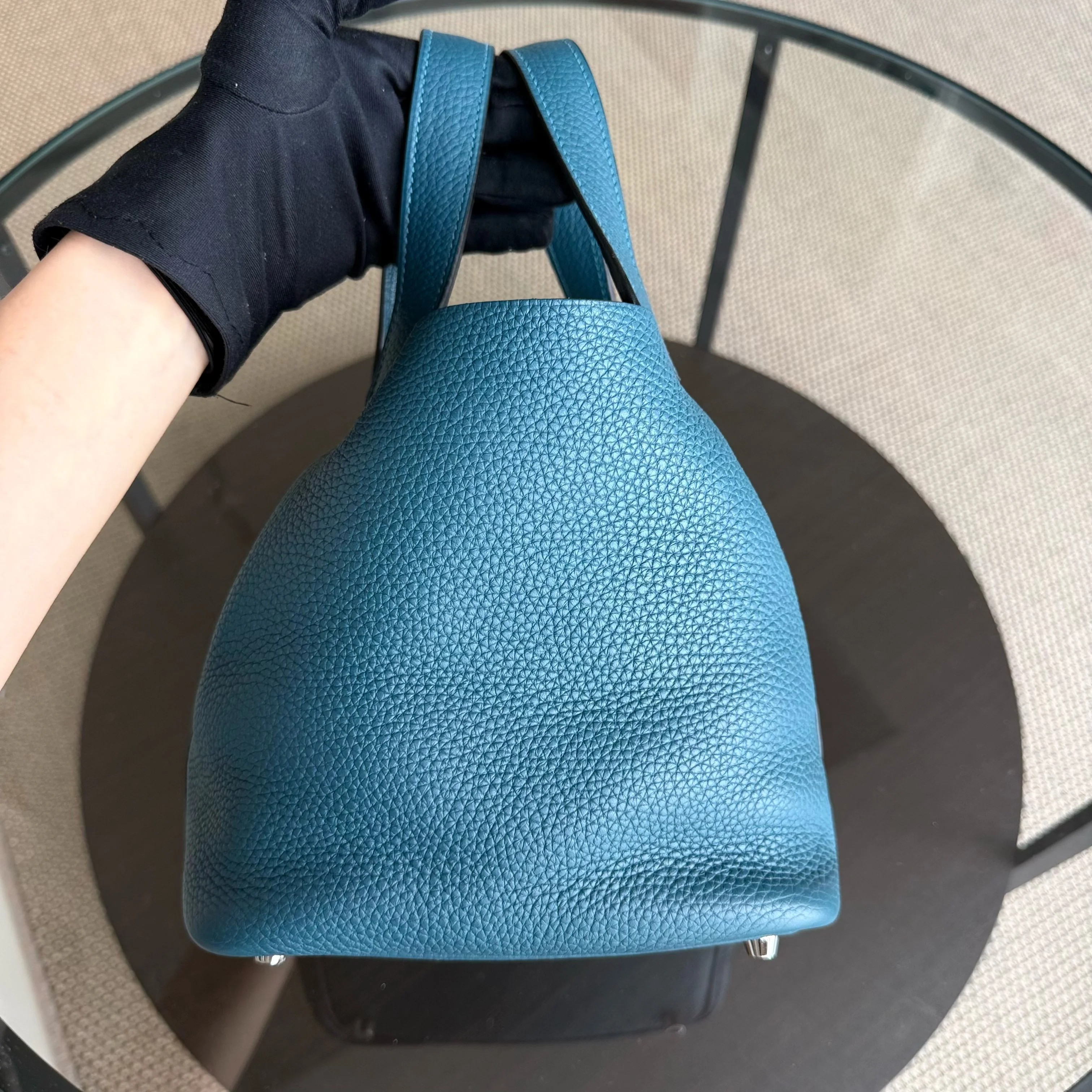 Hermes Picotin 18 - TC Clemence Leather Colvert Blue Palladium Silver Hardware