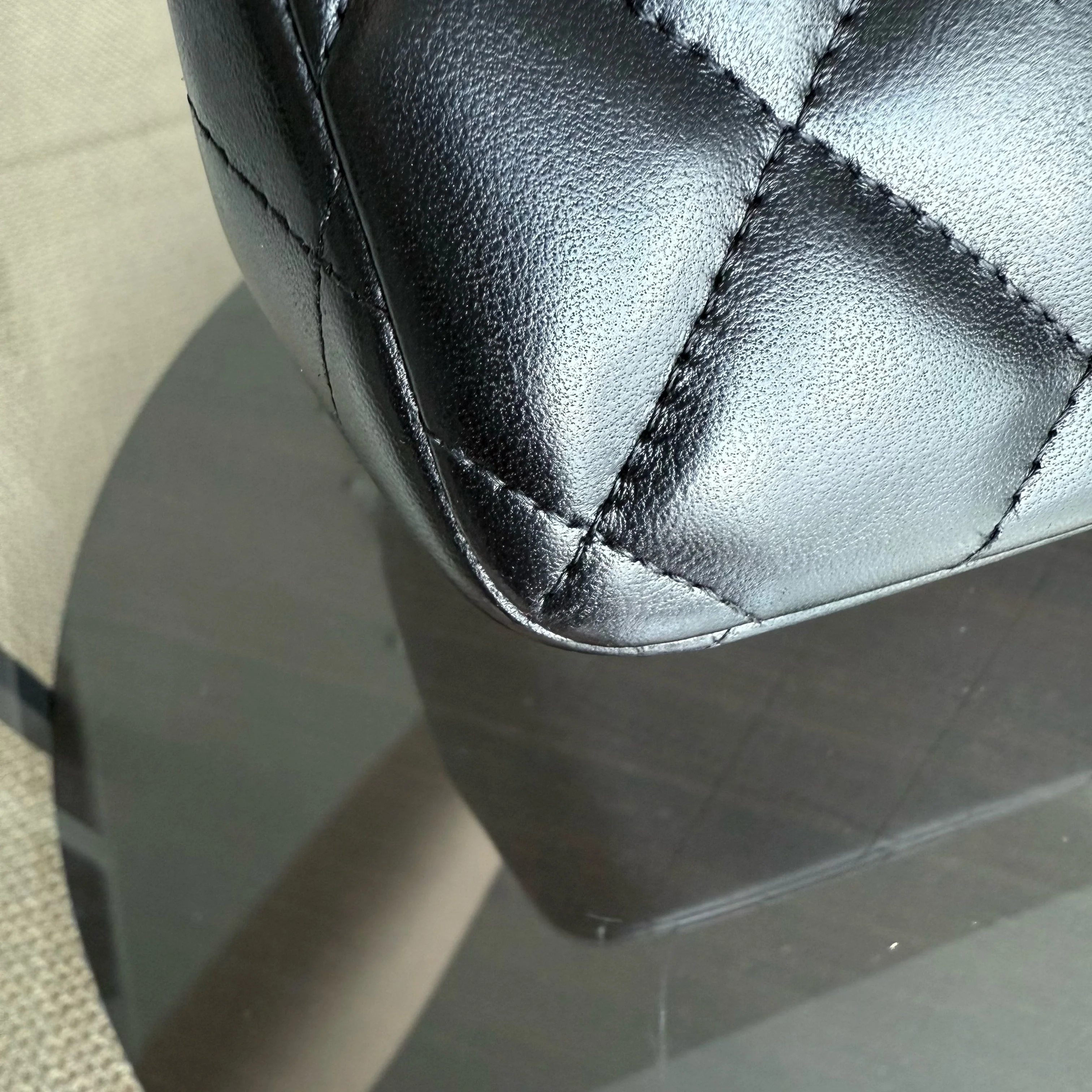 Chanel Classic Flap Jumbo - Double Flap 30CM Quilted Lambskin Black Silver Hardware