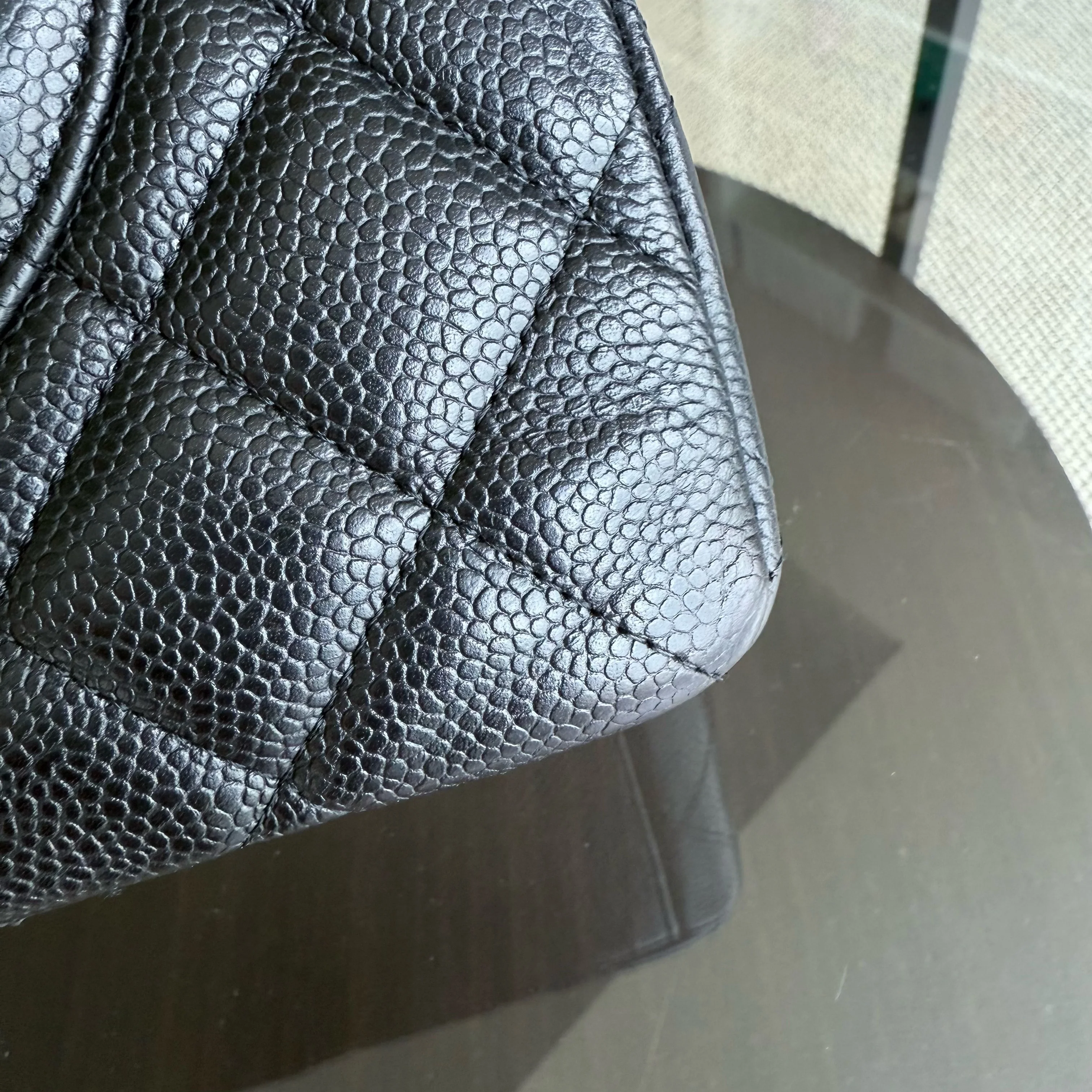 Chanel Classic Flap Maxi - Caviar 33CM Single Flap Quilted Black Silver Harware Series 13