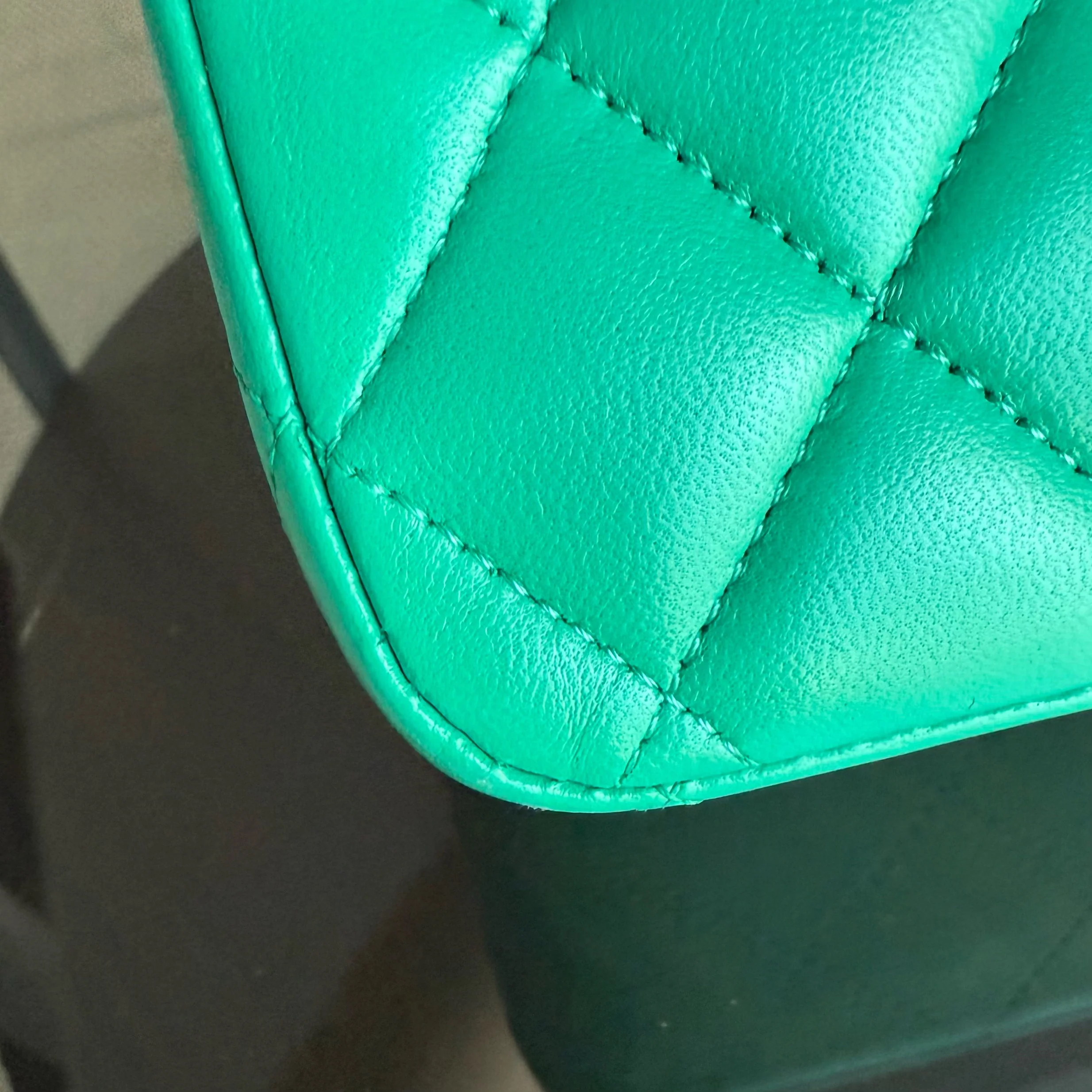 Chanel Classic Flap Medium - 25CM Quilted Lambskin Light Green Silver Hardware Series 16