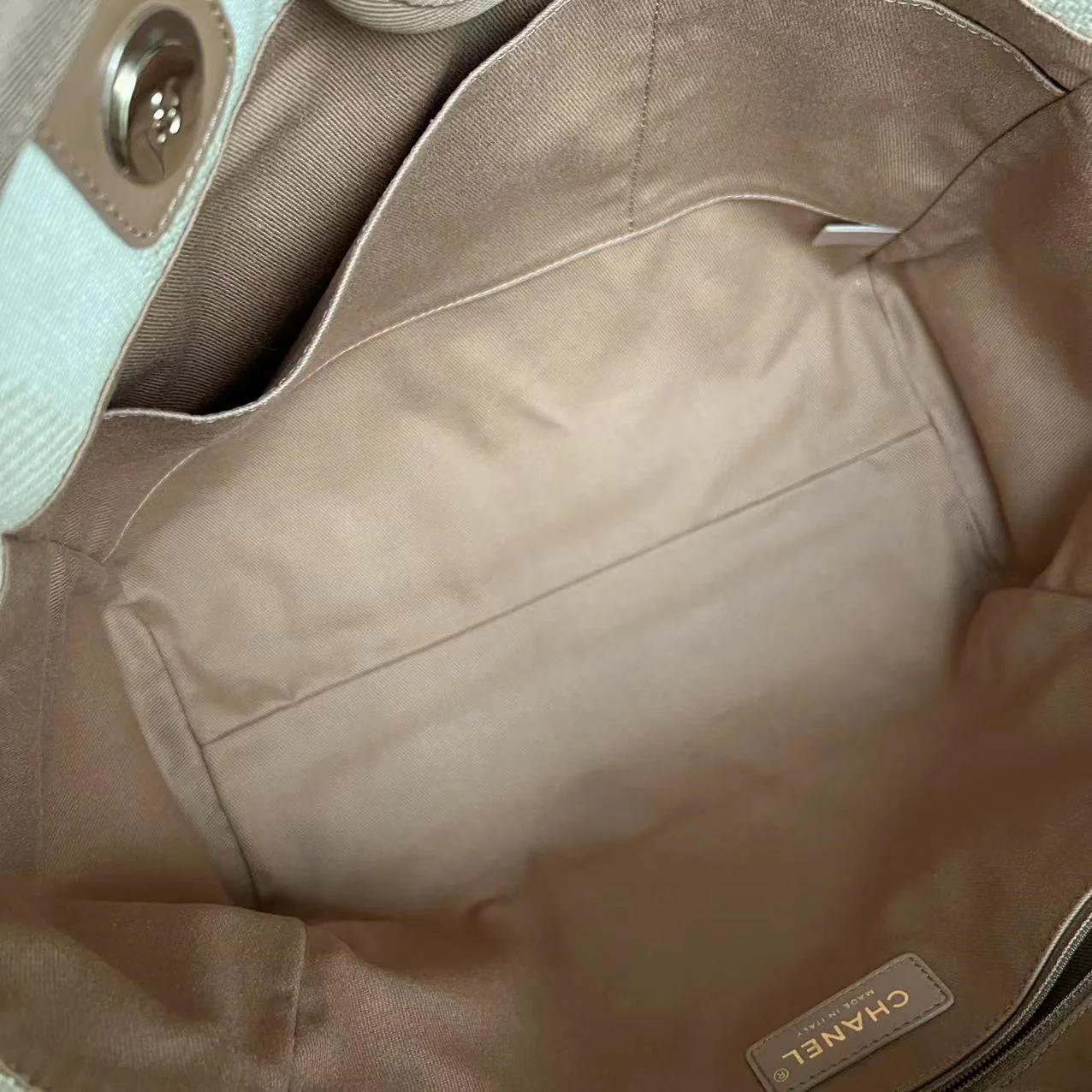 Chanel Deauville Small - Tote Yellow Canvas Silver Hardware 29