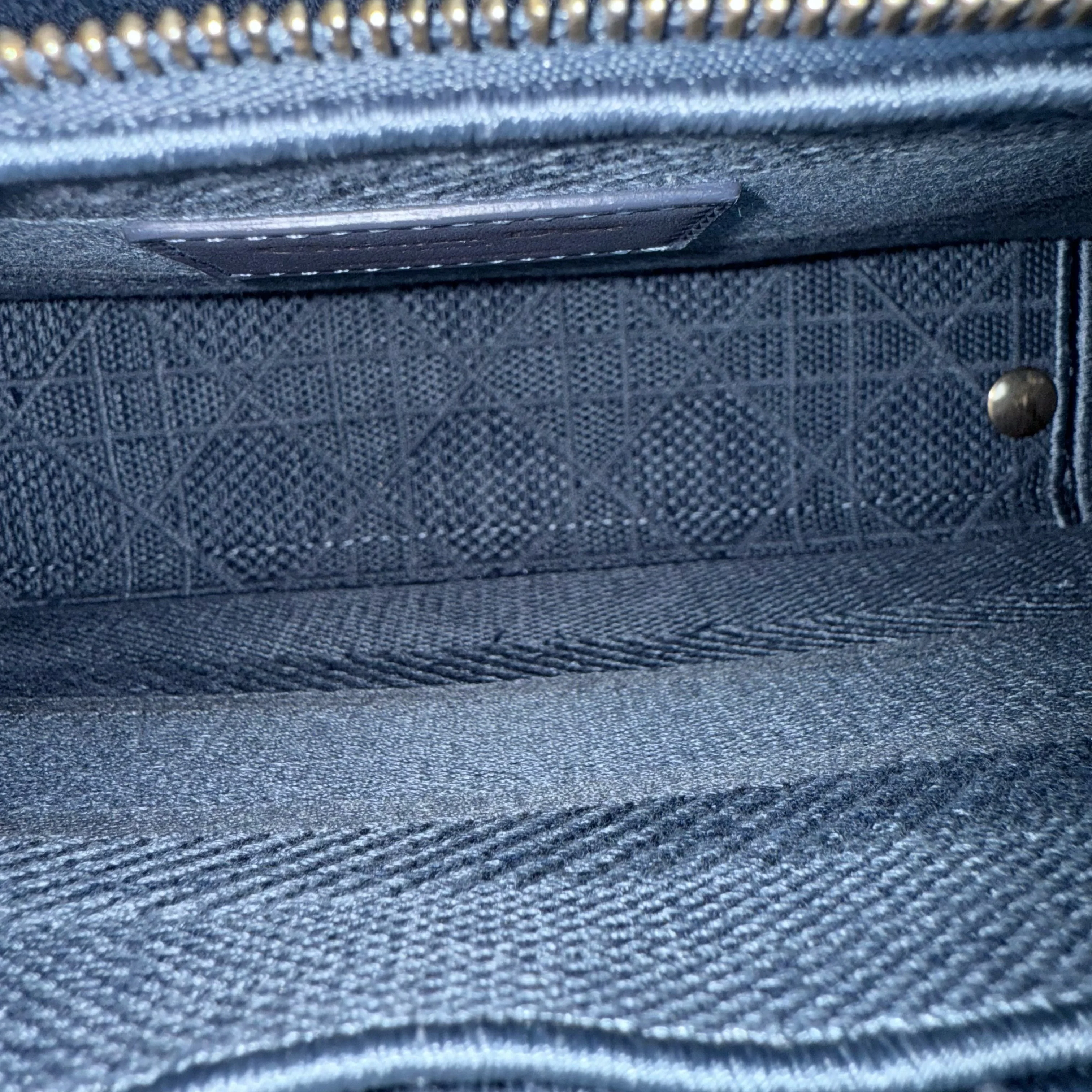 Dior Lady D-Lite - Cannage Embroidered Light Denim Blue Gold Hardware