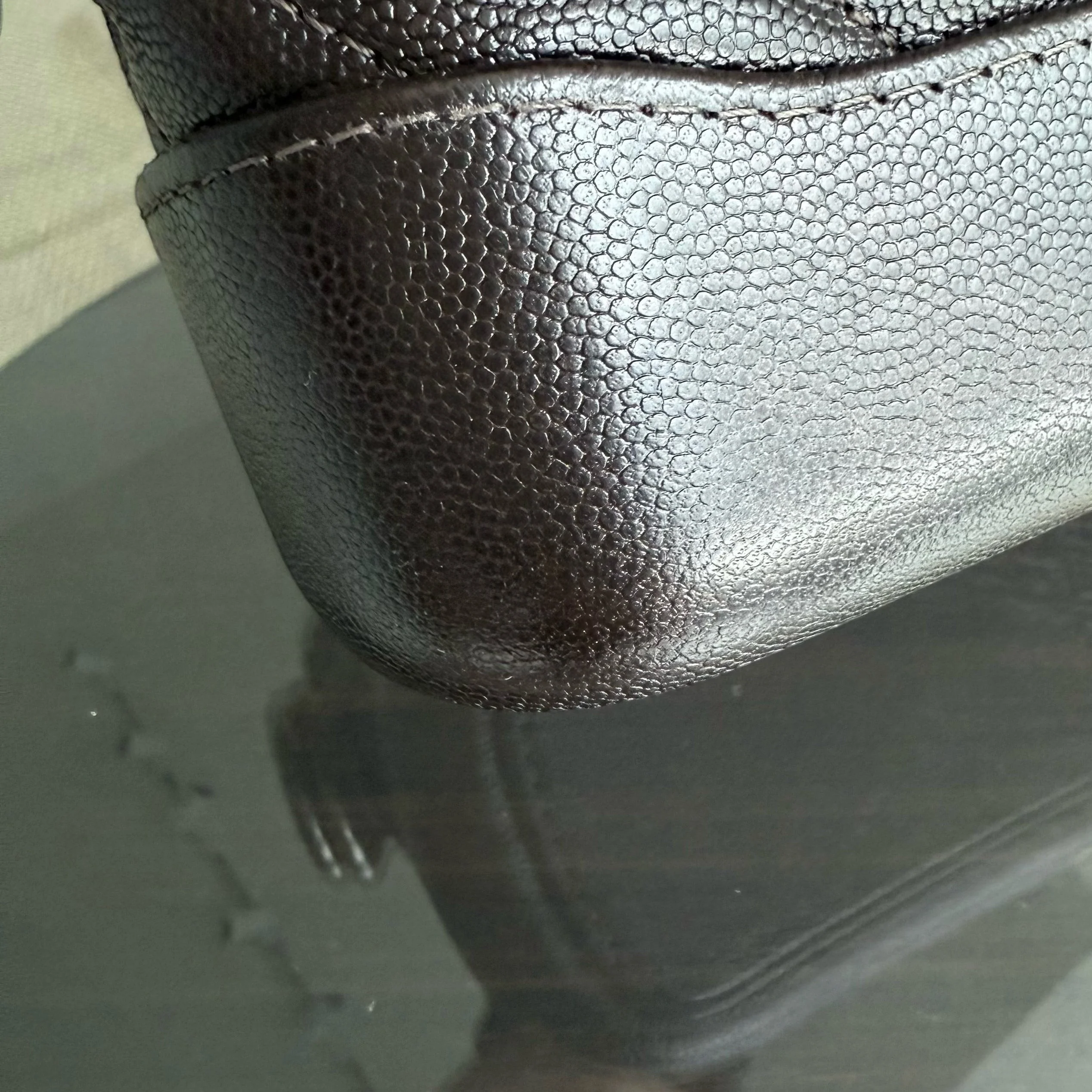 Chanel Gabrielle Small - Caviar Chevron Dark Brown Two-tone Gold Hardware Series 26