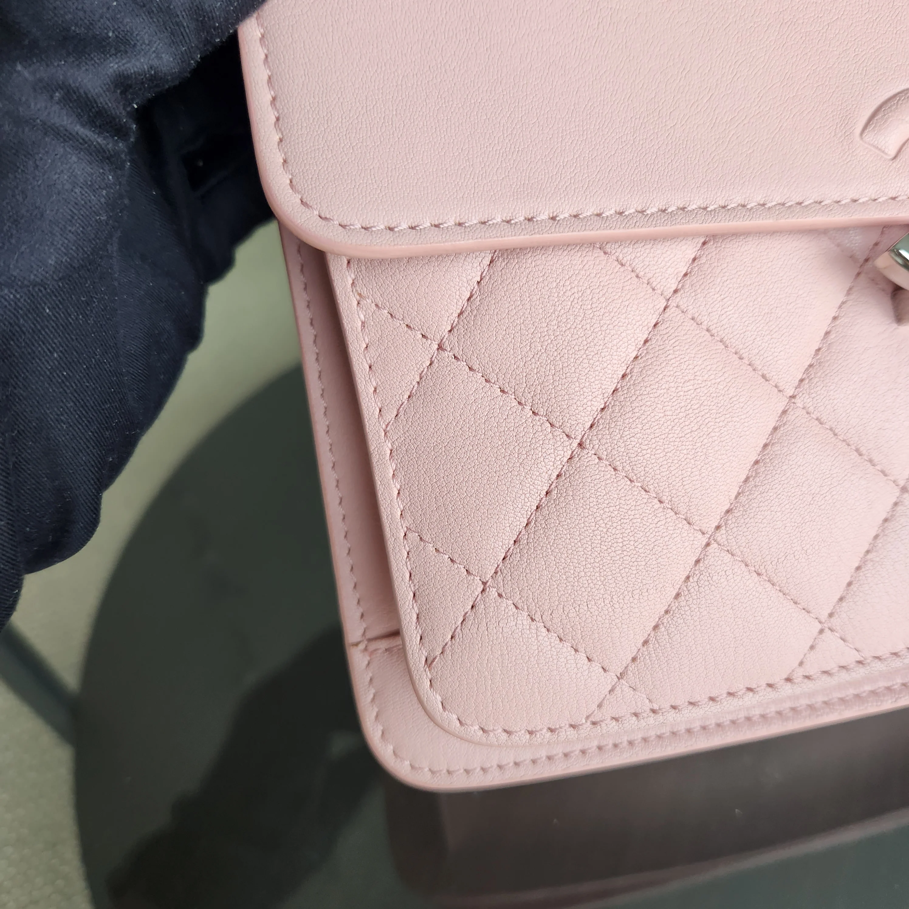 Chanel CC Box Flap - Calfskin Quilted Pink Silver Hardware Series 24