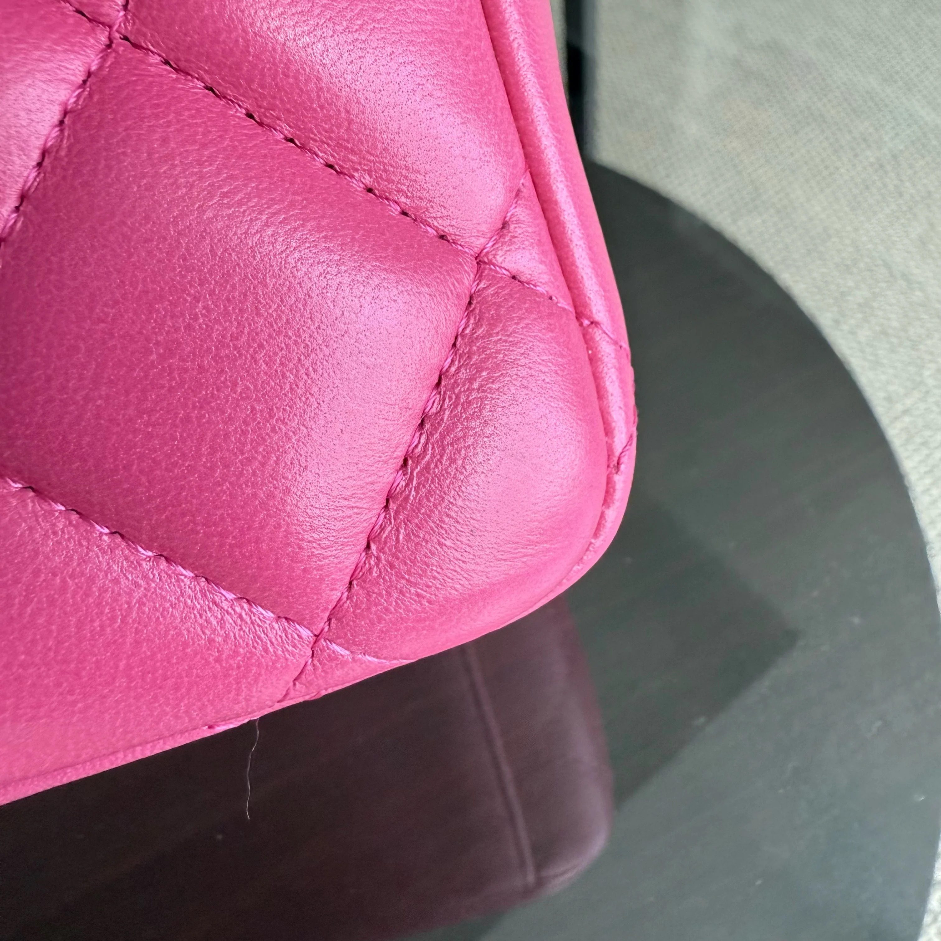 Chanel Classic Flap Maxi - Double Flap 33CM Quilted Lambskin Hot Pink Silver Hardware Series 19