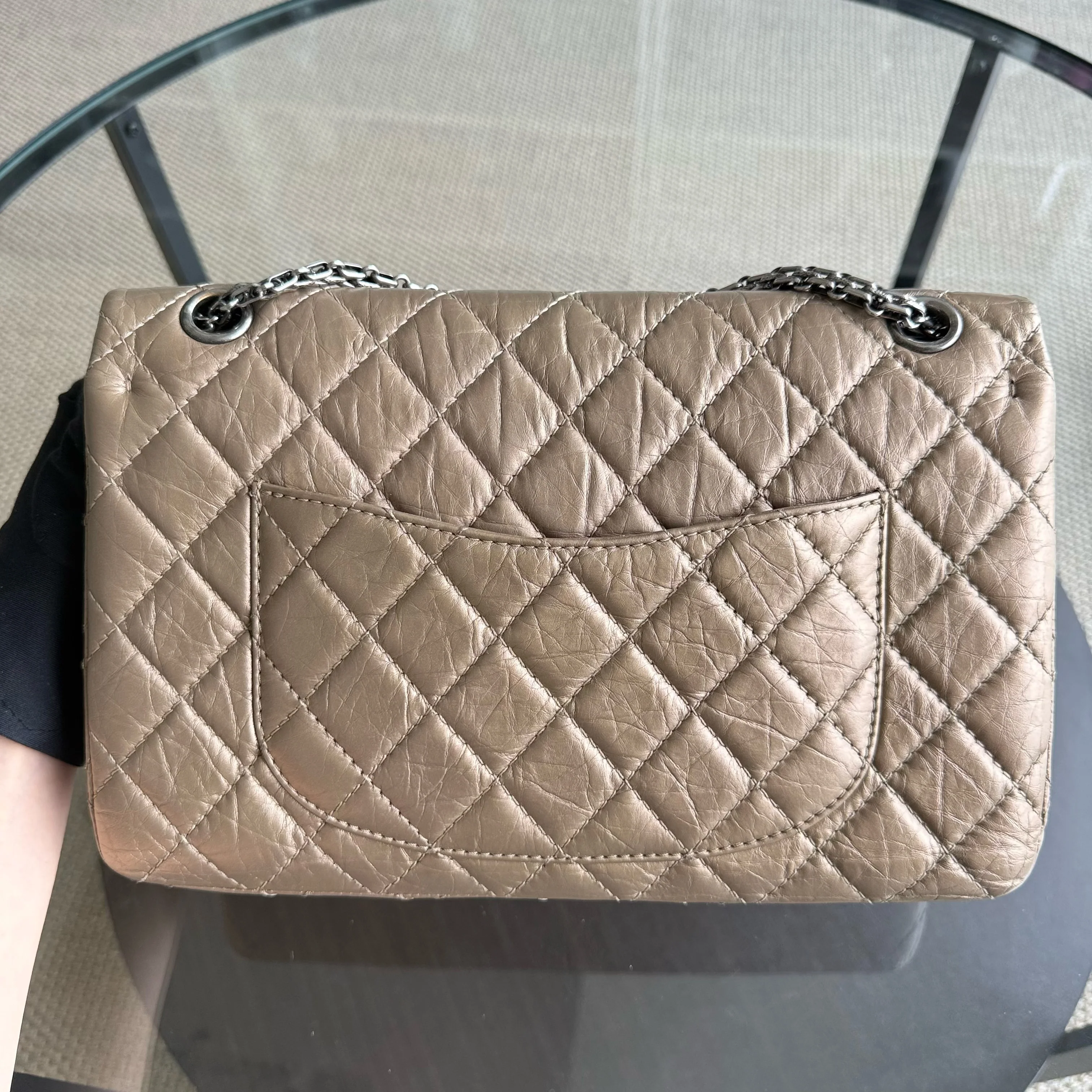 Chanel 2.55 Reissue 226 - Aged Calfskin Quilted Bronze Ruthenium Silver Hardware Series 17
