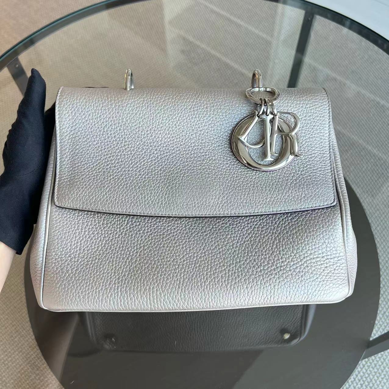 Dior Be Dior Medium Metallic Grained Calfskin Gold SHW - Best Luxury Designers