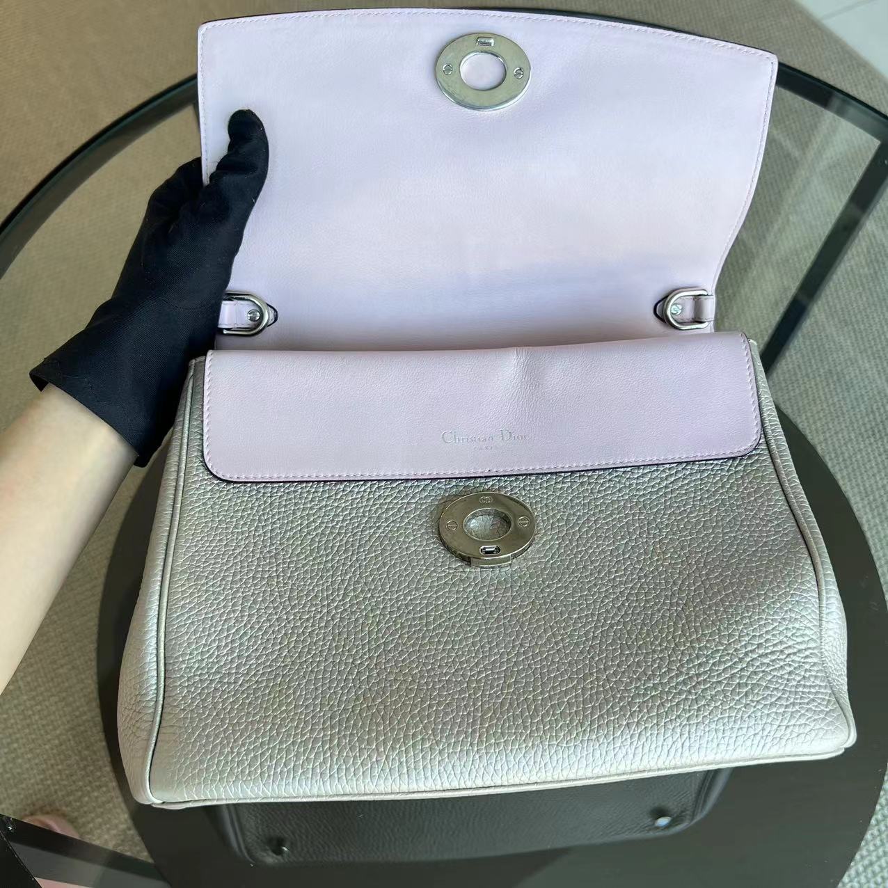 Dior Be Dior Medium Metallic Grained Calfskin Gold SHW - Best Luxury Designers