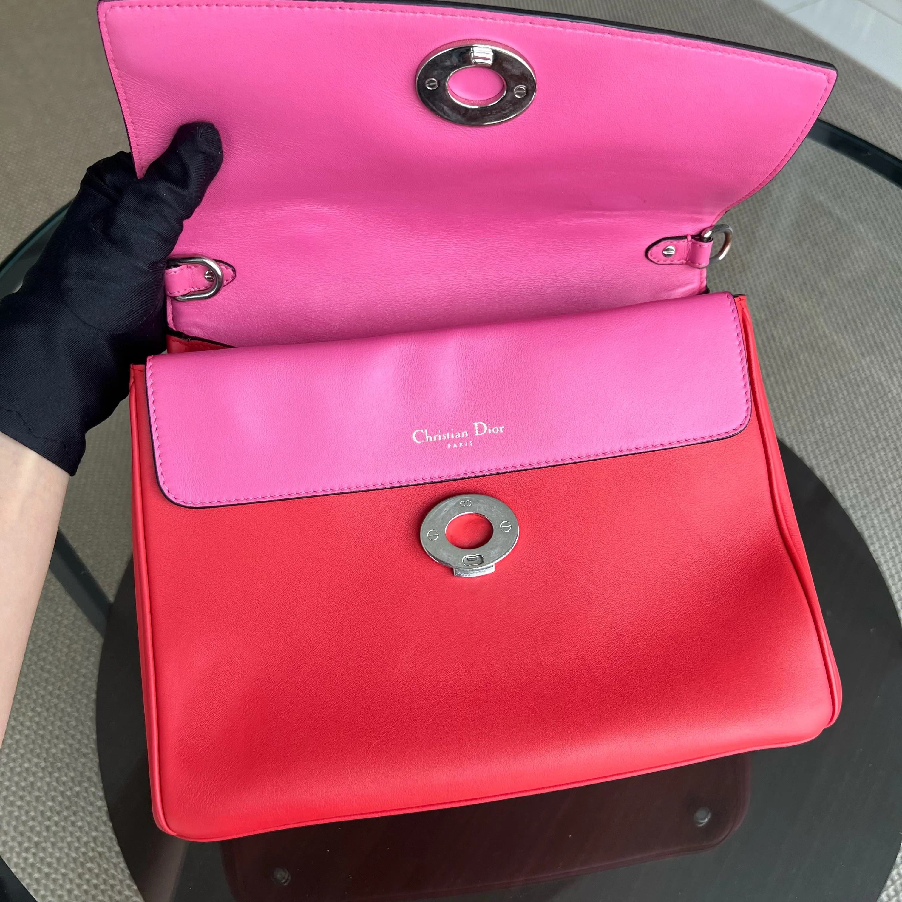 Dior Be Dior Medium Smooth Calfskin Red Hot Pink Silver Hardware - Best Luxury Designers