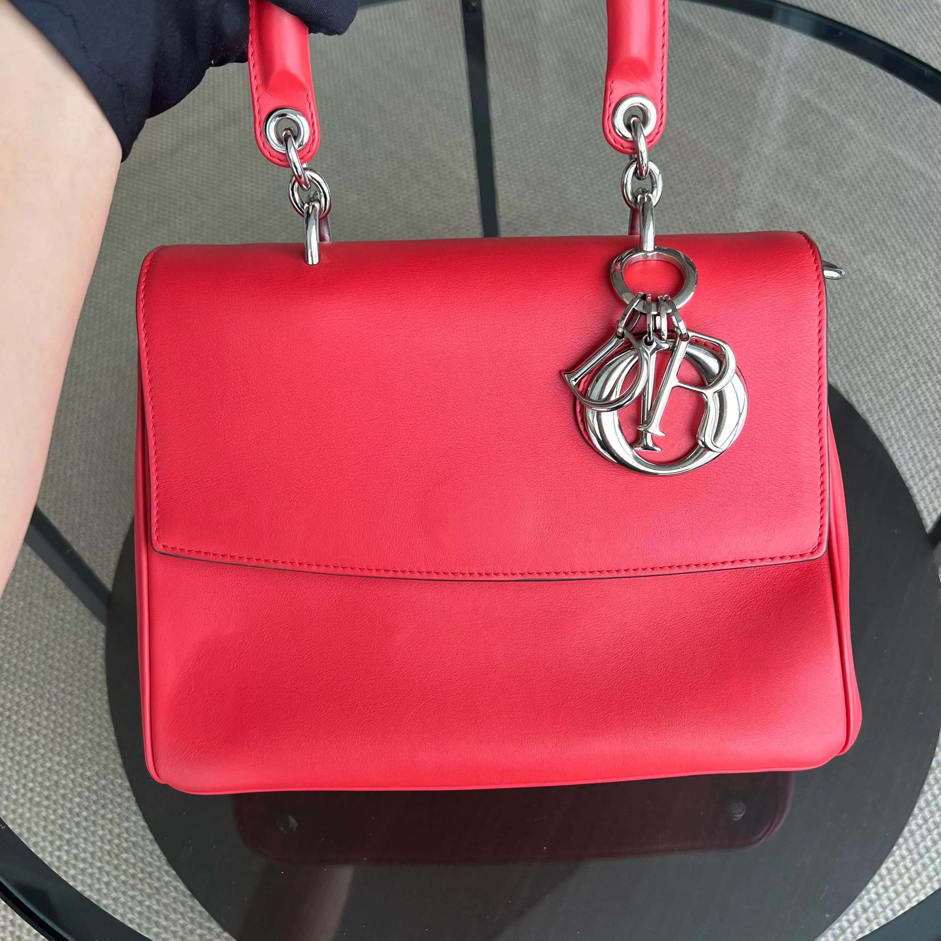 Dior Be Dior Medium Smooth Calfskin Red Hot Pink Silver Hardware - Best Luxury Designers