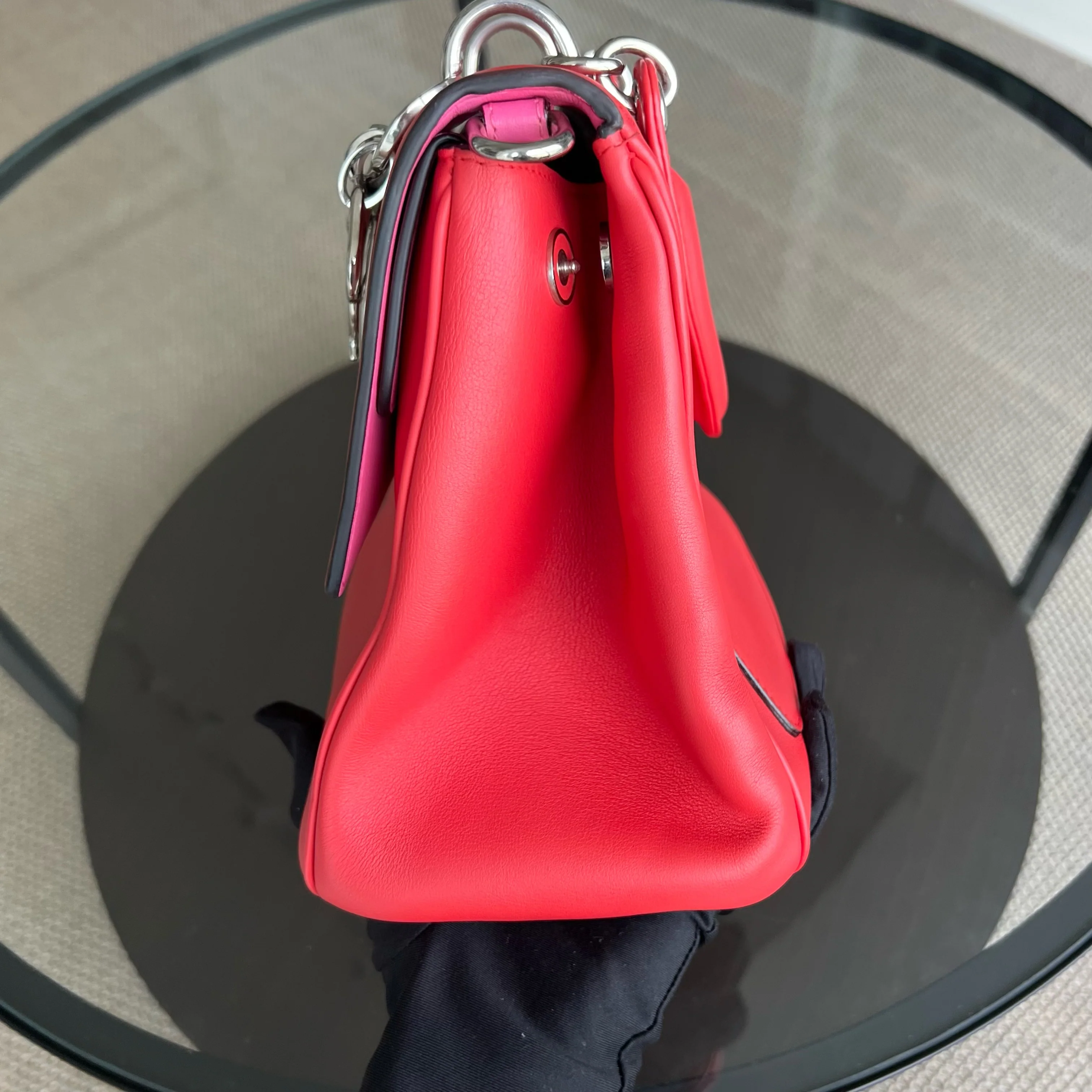 Dior Be Dior Medium Smooth Calfskin Red Hot Pink Silver Hardware - Best Luxury Designers