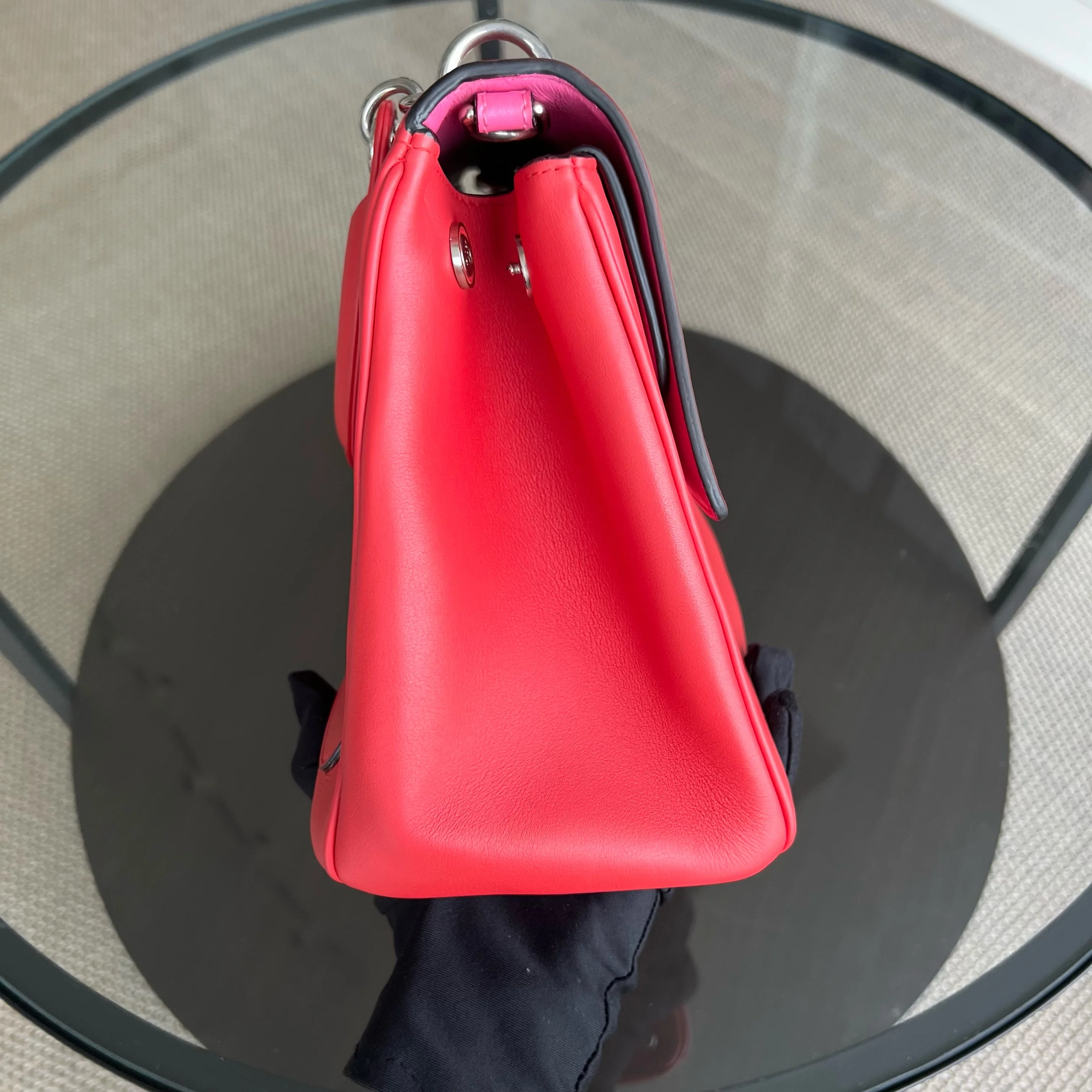 Dior Be Dior Medium Smooth Calfskin Red Hot Pink Silver Hardware - Best Luxury Designers
