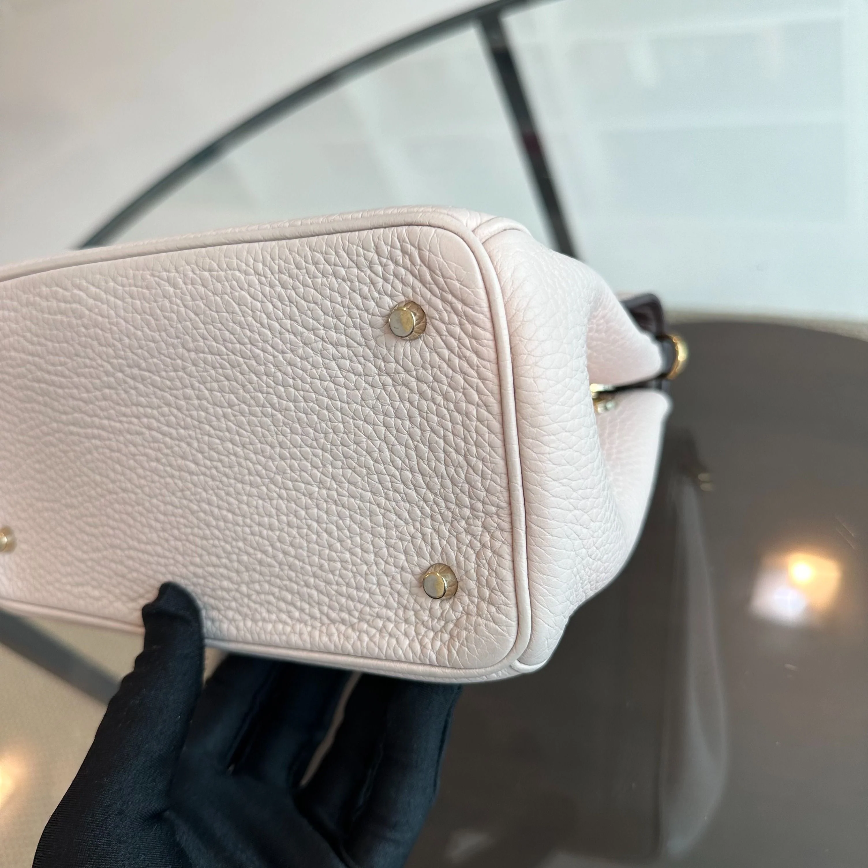 Dior Be Mini Sakura Pink Gold Grained Calfskin GHW - Best Luxury Designers