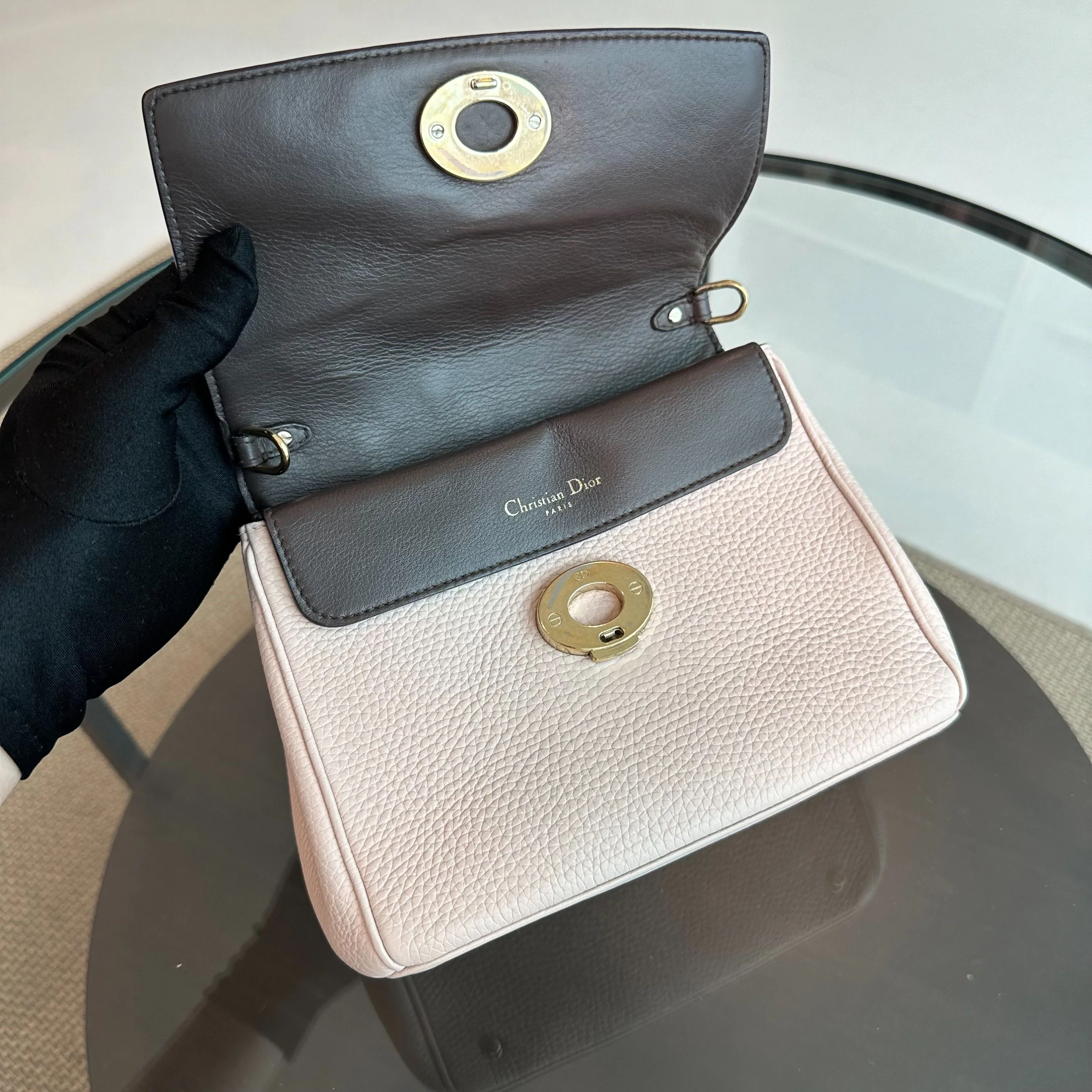 Dior Be Mini Sakura Pink Gold Grained Calfskin GHW - Best Luxury Designers