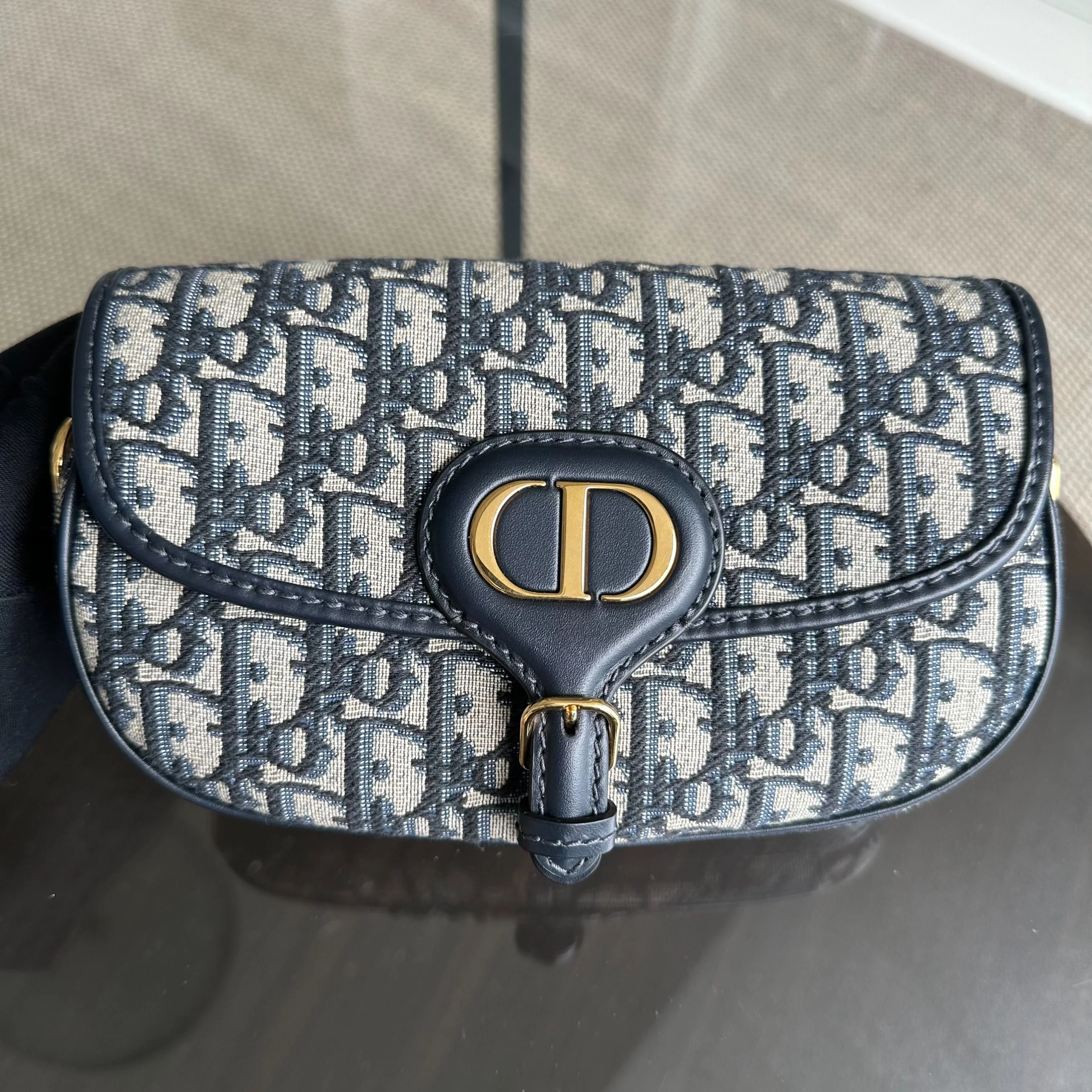 Dior Bobby East West 21CM Oblique Monogram Canavas Blue GHW - Best Luxury Designers