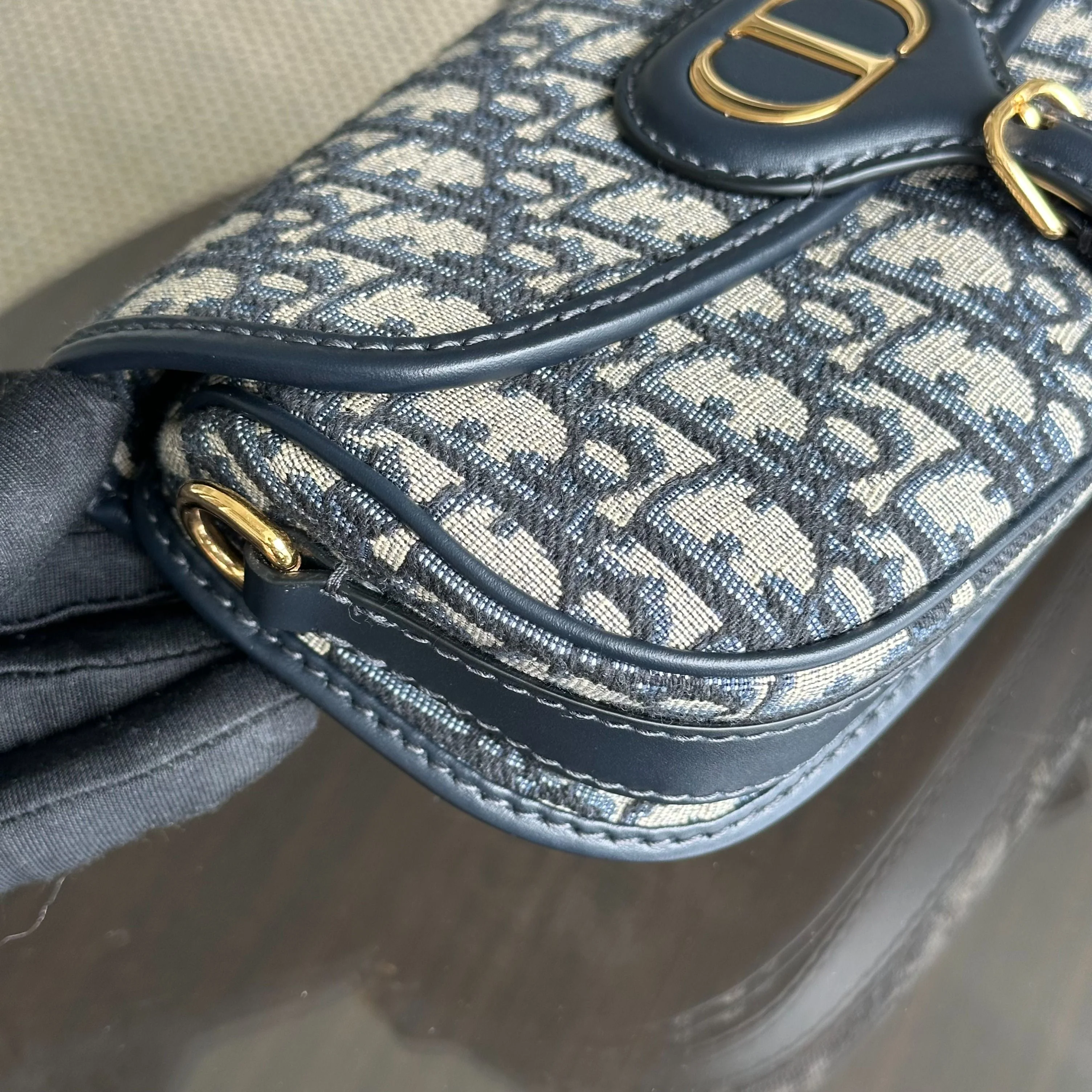 Dior Bobby East West 21CM Oblique Monogram Canavas Blue GHW - Best Luxury Designers