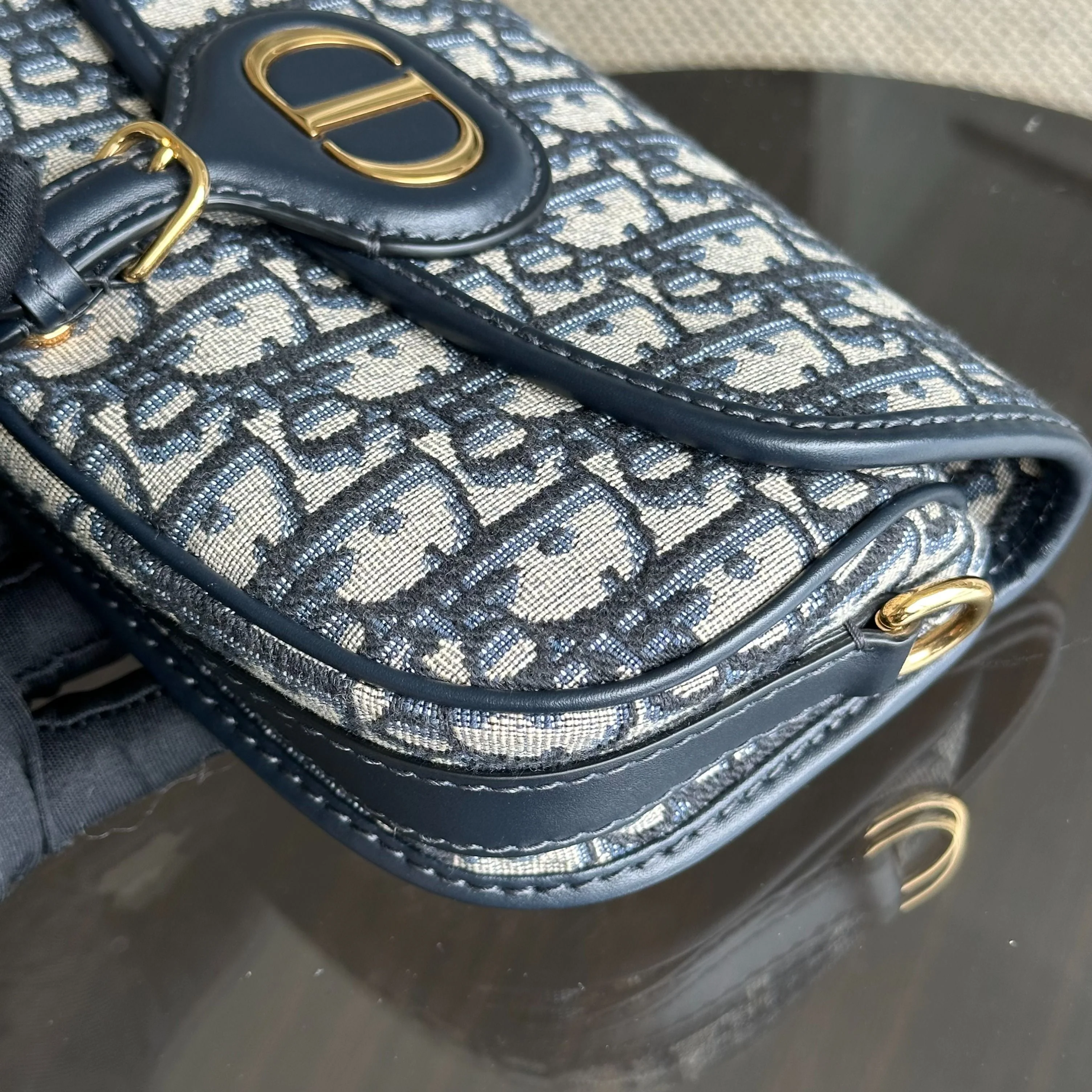 Dior Bobby East West 21CM Oblique Monogram Canavas Blue GHW - Best Luxury Designers