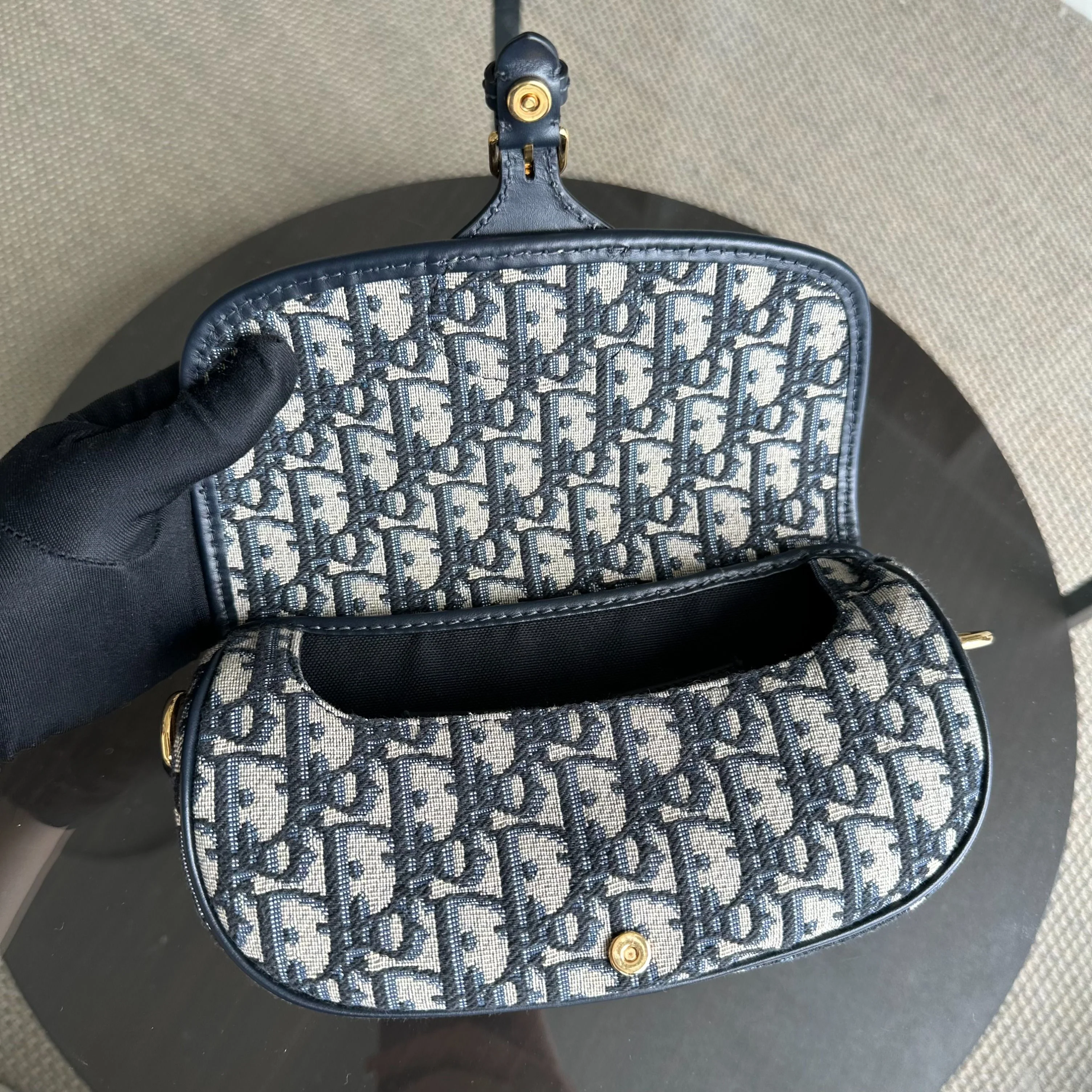 Dior Bobby East West 21CM Oblique Monogram Canavas Blue GHW - Best Luxury Designers