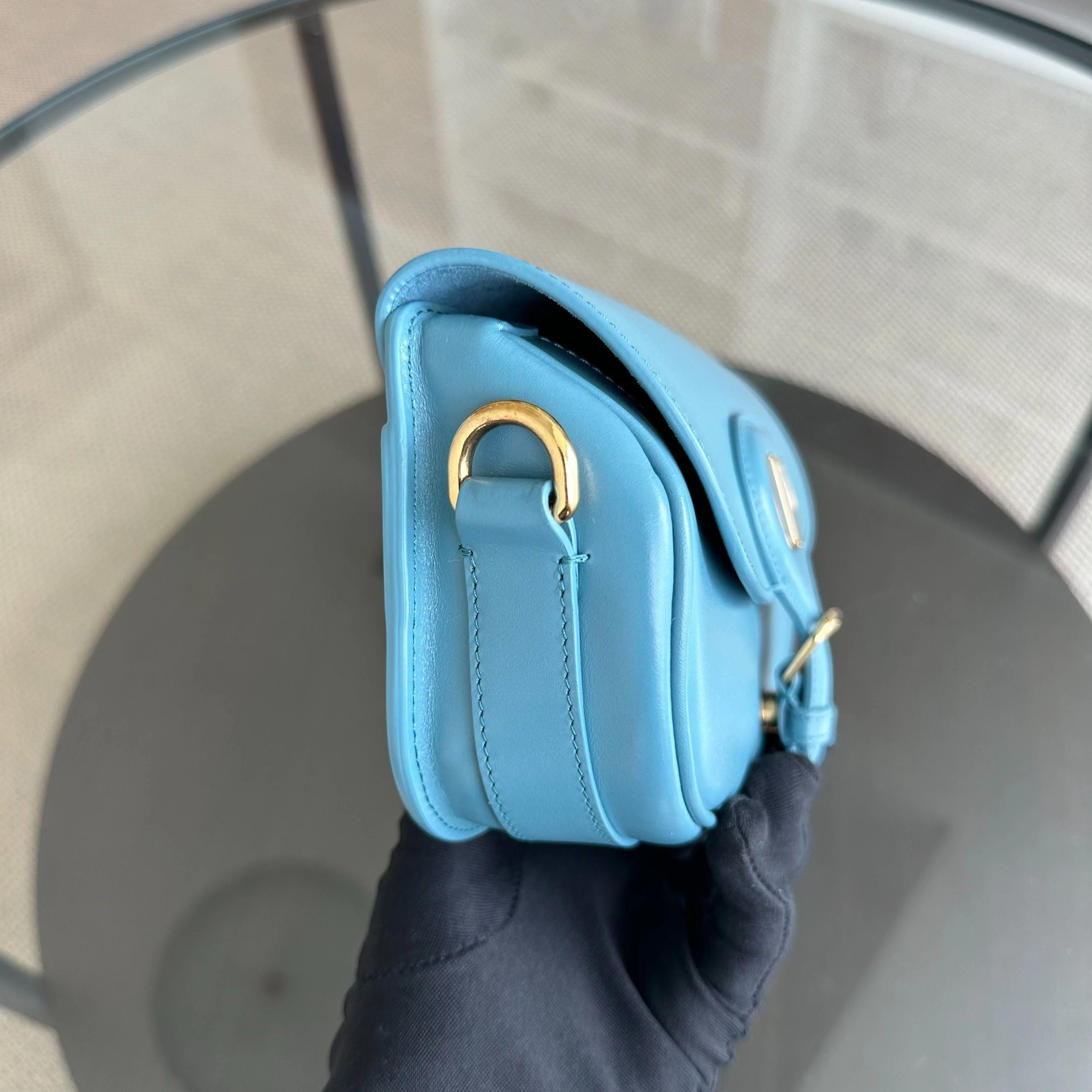 Dior Bobby East West Smooth Calfskin Shoulder Bag Blue GHW - Best Luxury Designers