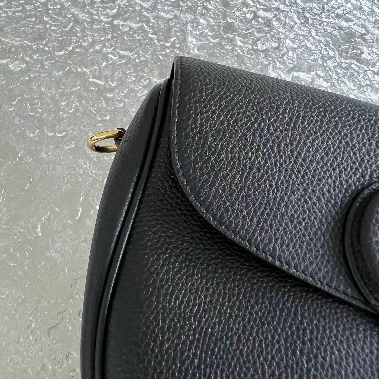 Dior Bobby Large Grained Calfskin Black Golden Hardware With Strap - Best Luxury Designers