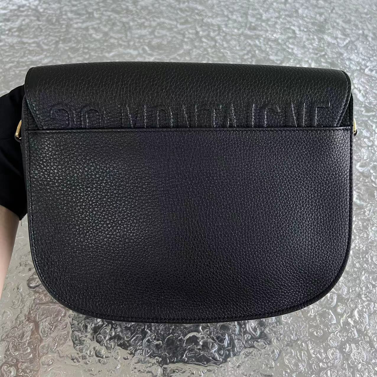 Dior Bobby Large Grained Calfskin Black Golden Hardware With Strap - Best Luxury Designers