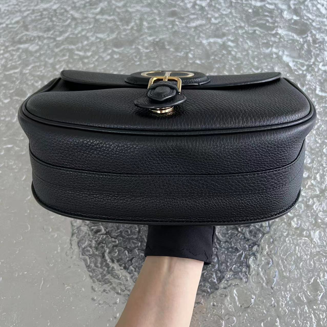 Dior Bobby Large Grained Calfskin Black Golden Hardware With Strap - Best Luxury Designers