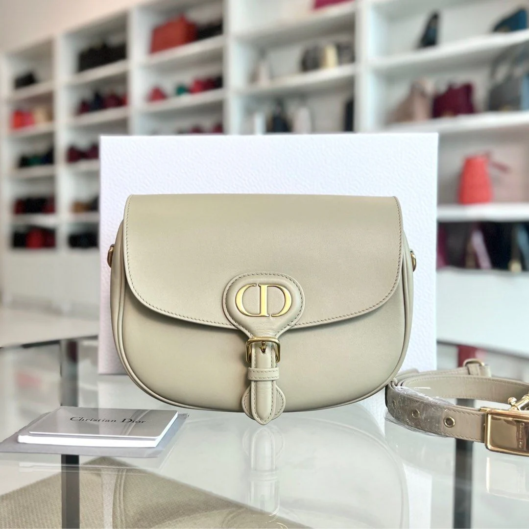 Dior Bobby Medium Beige Flap Smooth Calfskin Leather Bag - Best Luxury Designers