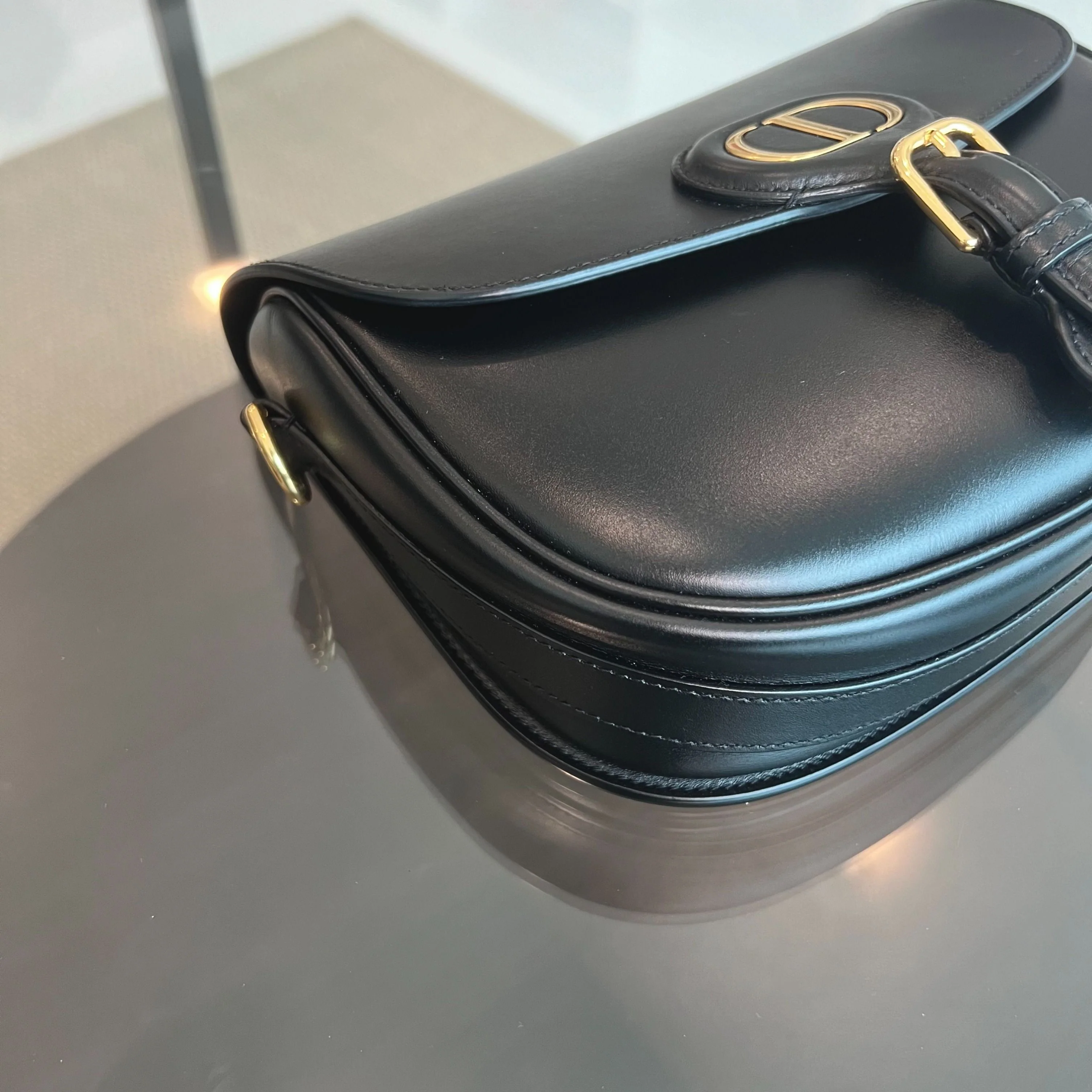 Dior Bobby Medium Black Flap Smooth Calfskin Leather Bag - Best Luxury Designers