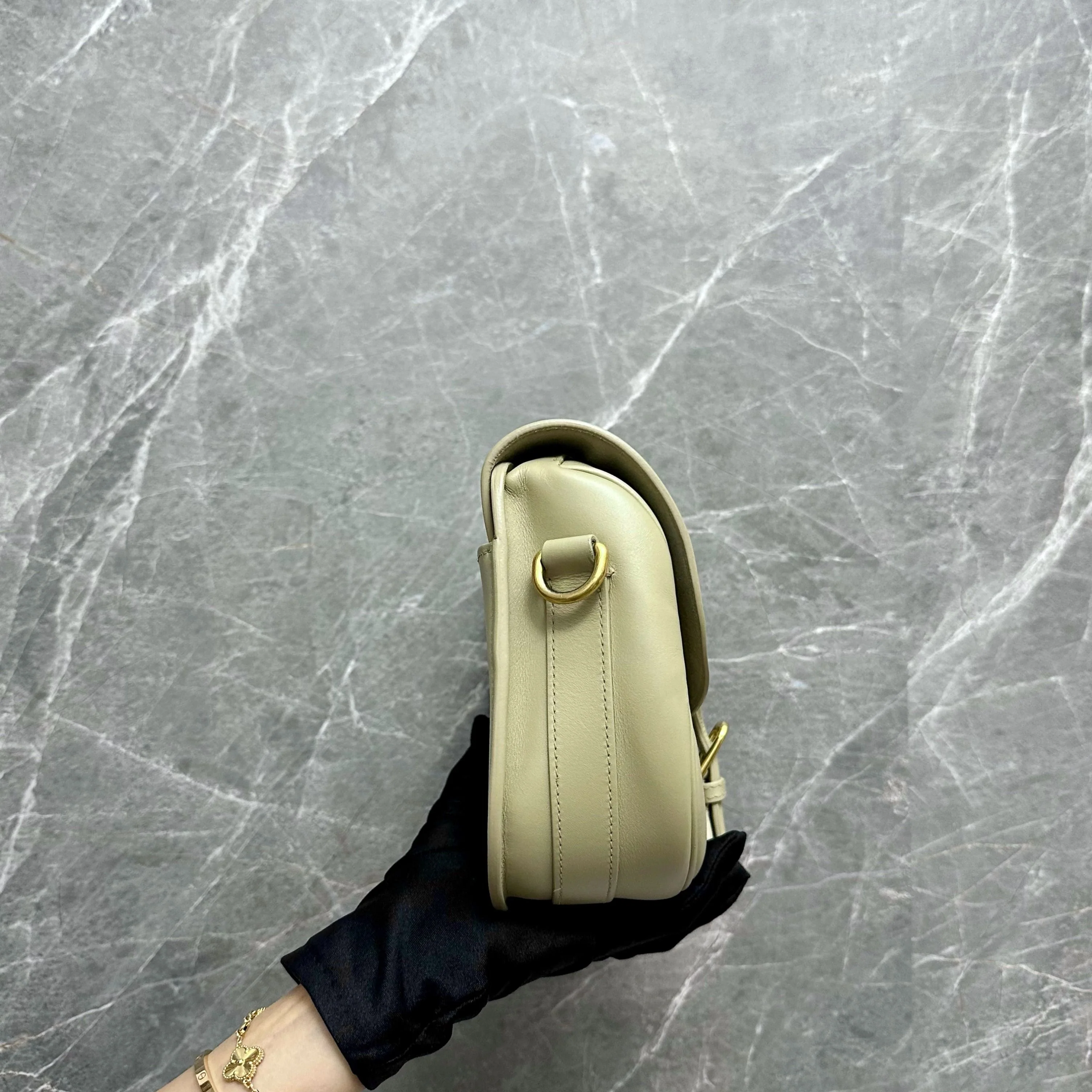 Dior Bobby Medium Flap Beige Smooth Calfskin GHW - Best Luxury Designers