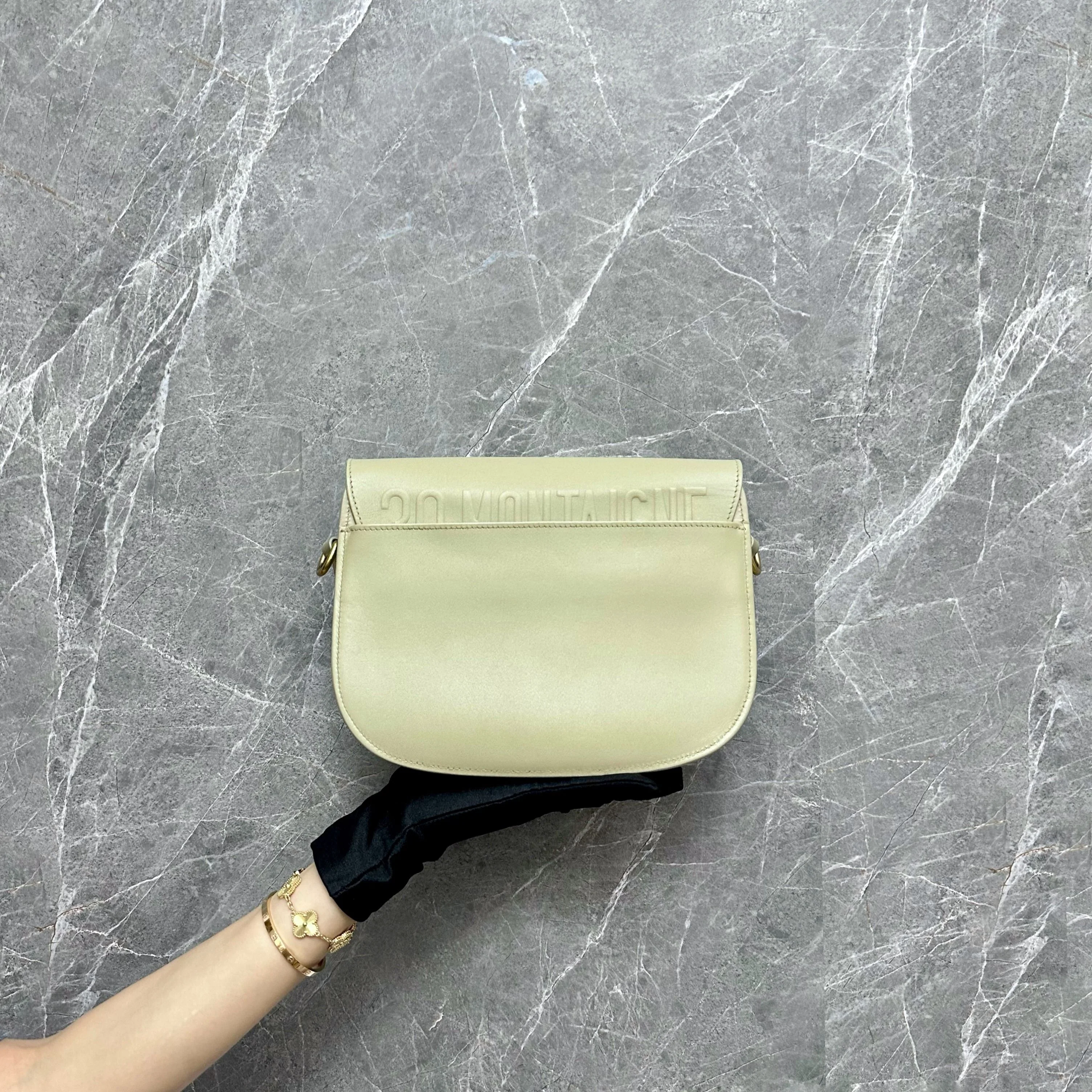 Dior Bobby Medium Flap Beige Smooth Calfskin GHW - Best Luxury Designers