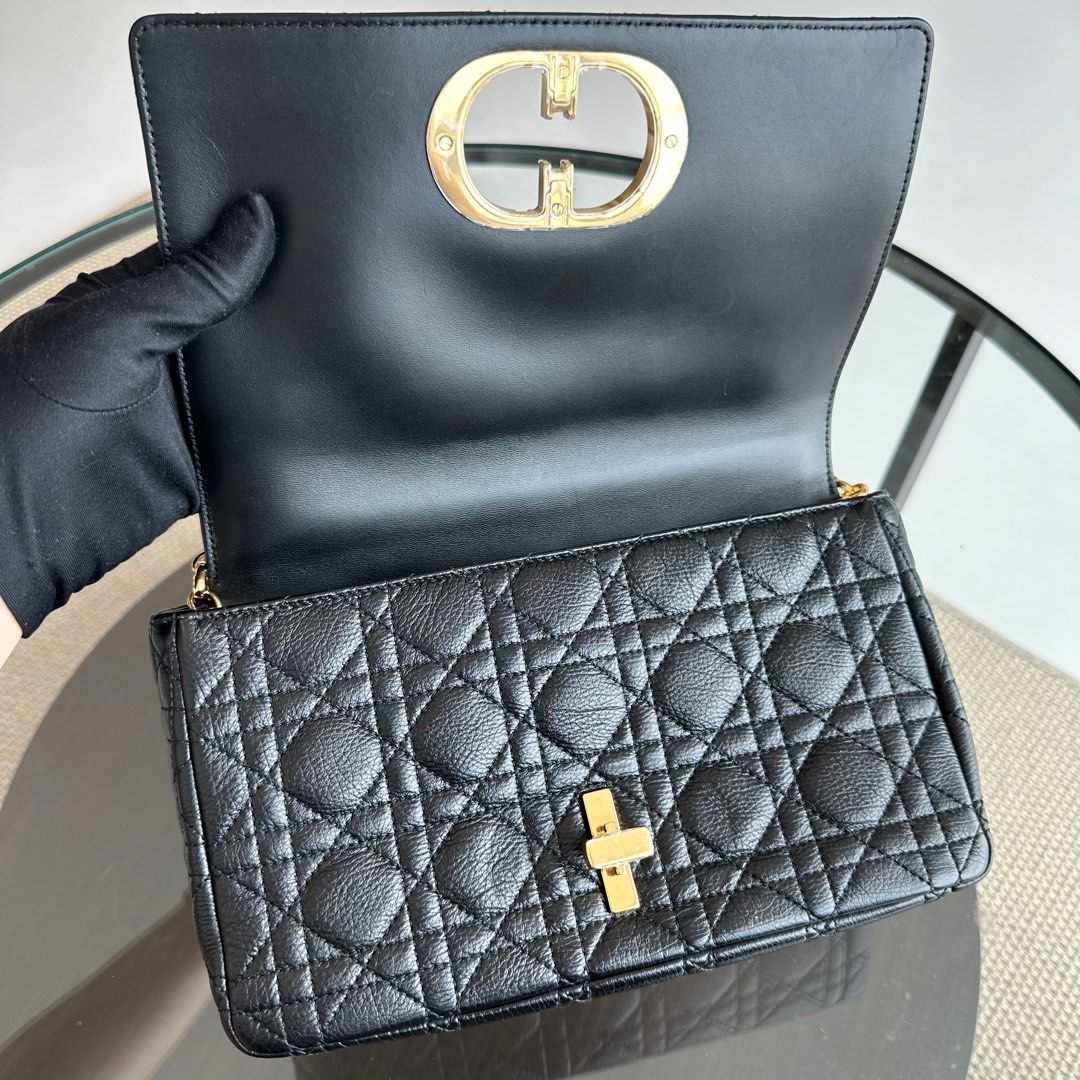 Dior Caro Medium Cannage Calfskin Black GHW - Best Luxury Designers
