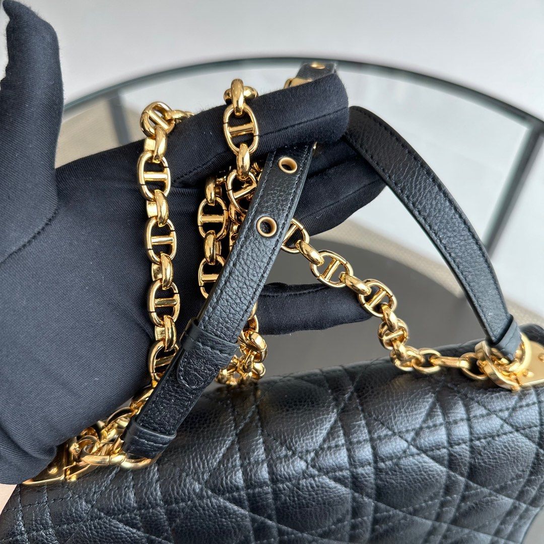 Dior Caro Medium Cannage Calfskin Black GHW - Best Luxury Designers
