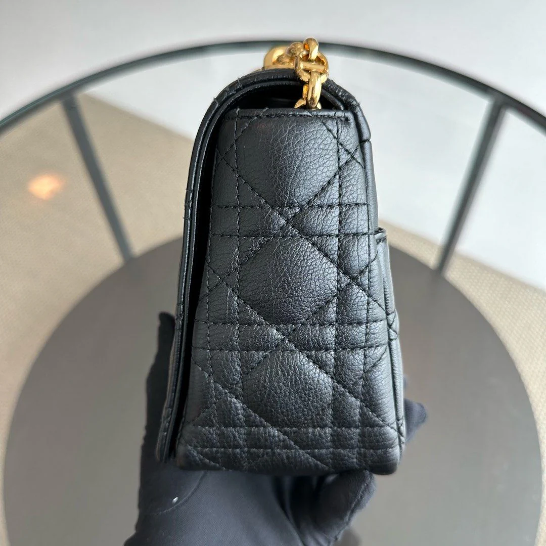 Dior Caro Medium Cannage Calfskin Black GHW - Best Luxury Designers