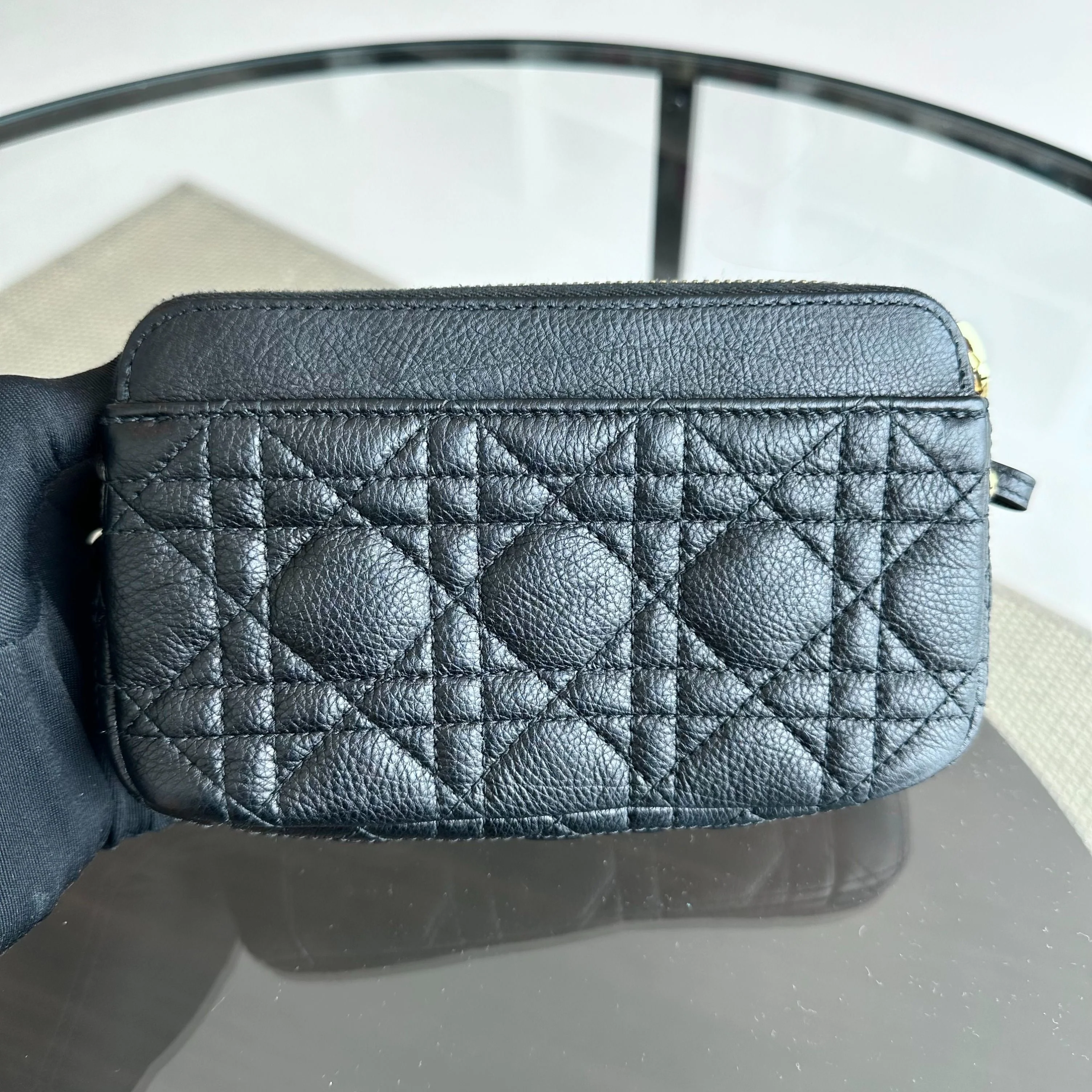 Dior Caro Pouch WOC Wallet On Chain Cannage Grained Calfskin Black GHW - Best Luxury Designers