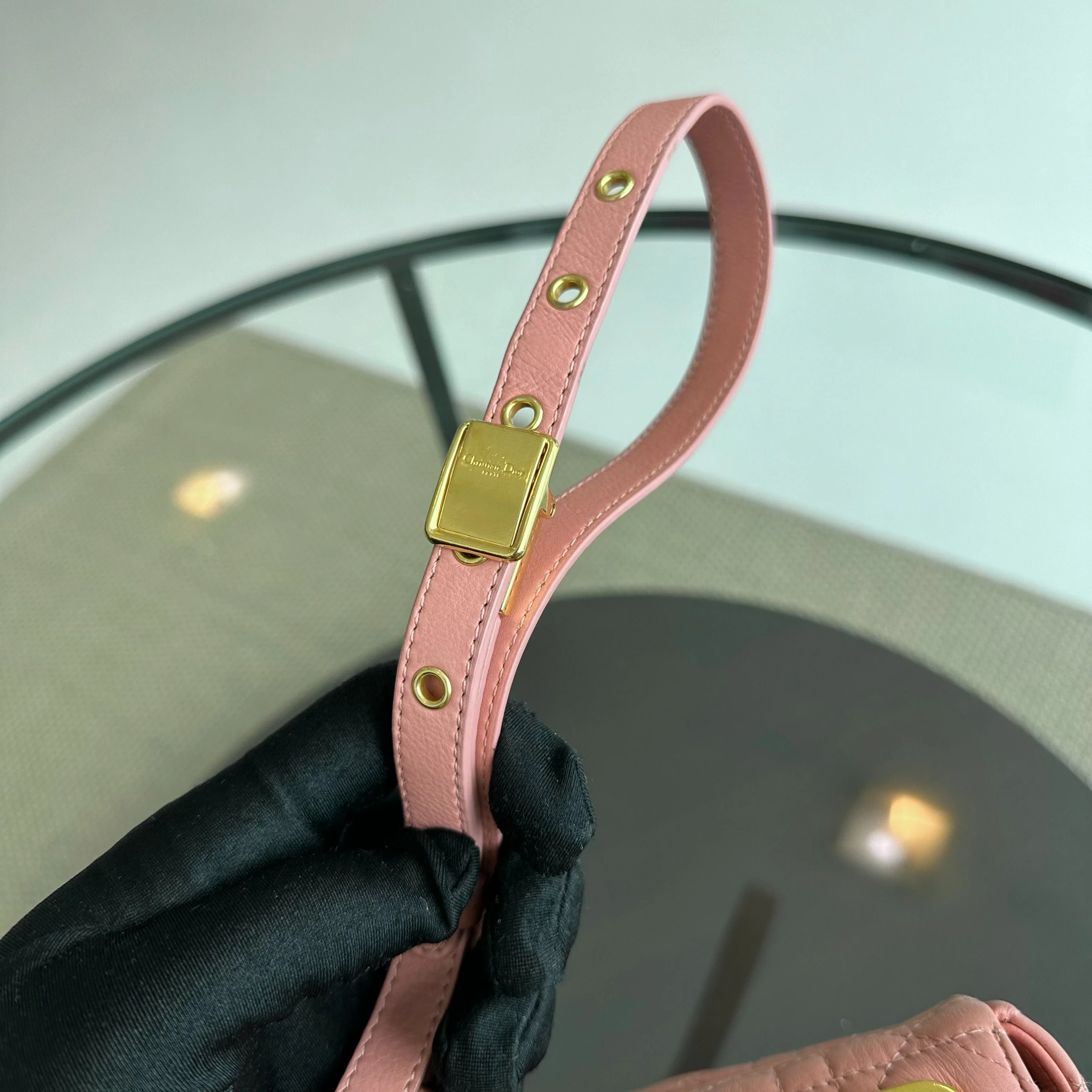 Dior Caro Small Cannage Flap Bag Light Pink Calfskin GHW - Best Luxury Designers