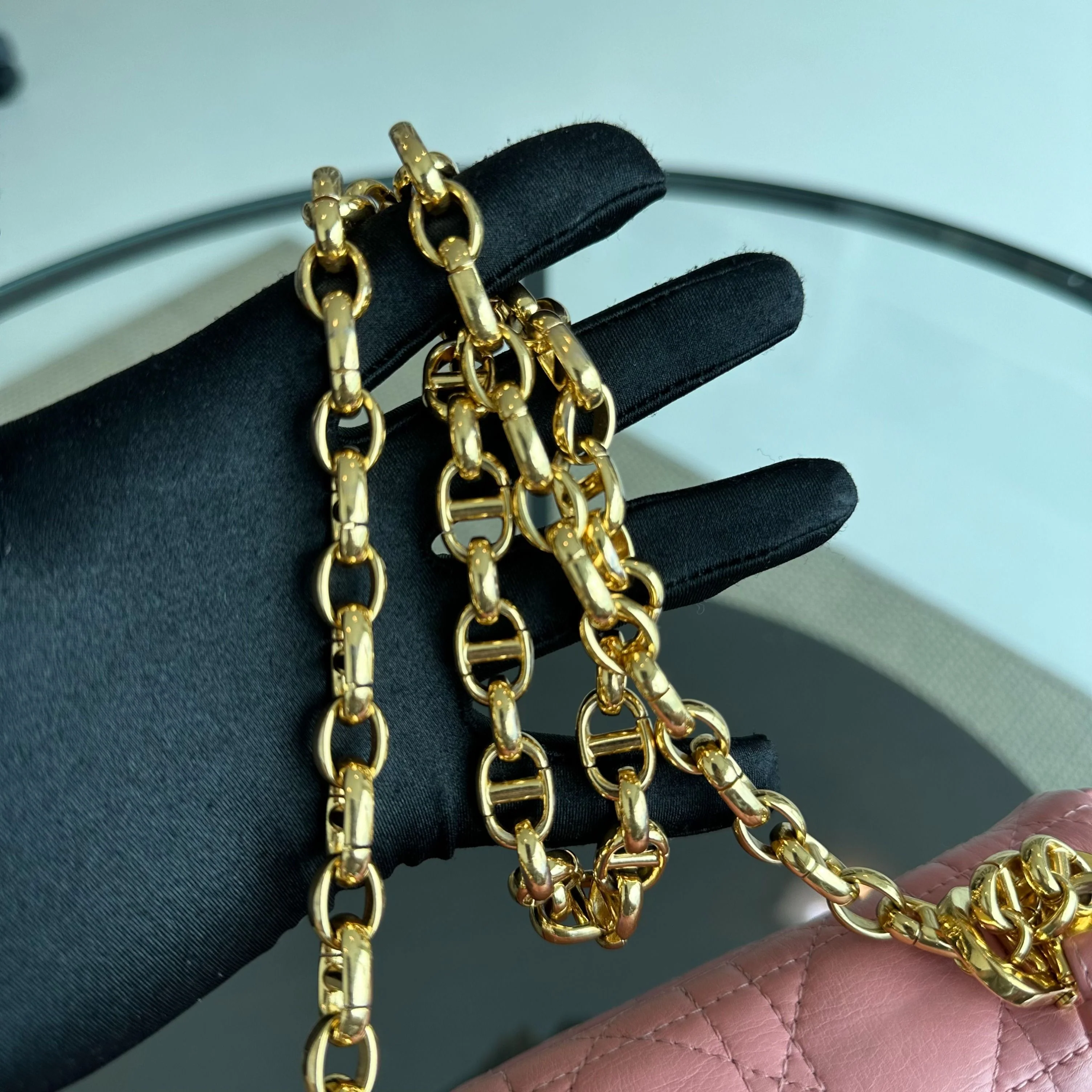 Dior Caro Small Cannage Flap Bag Light Pink Calfskin GHW - Best Luxury Designers