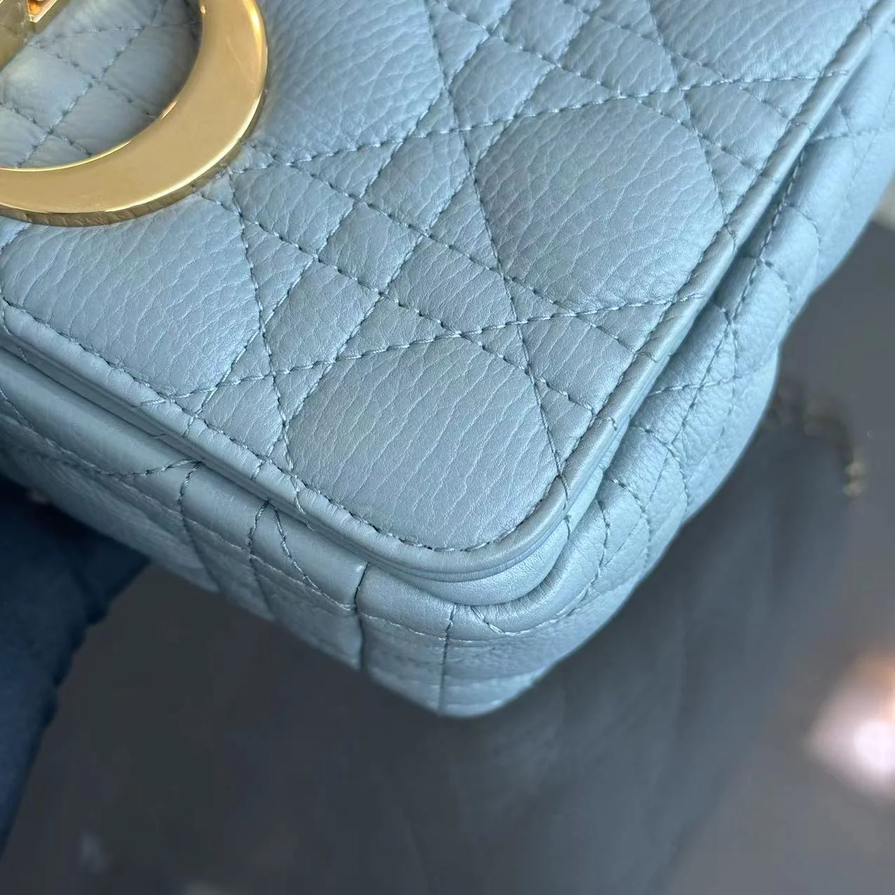 Dior Caro Small Cannage Grained Calfskin Gray Grey GHW - Best Luxury Designers