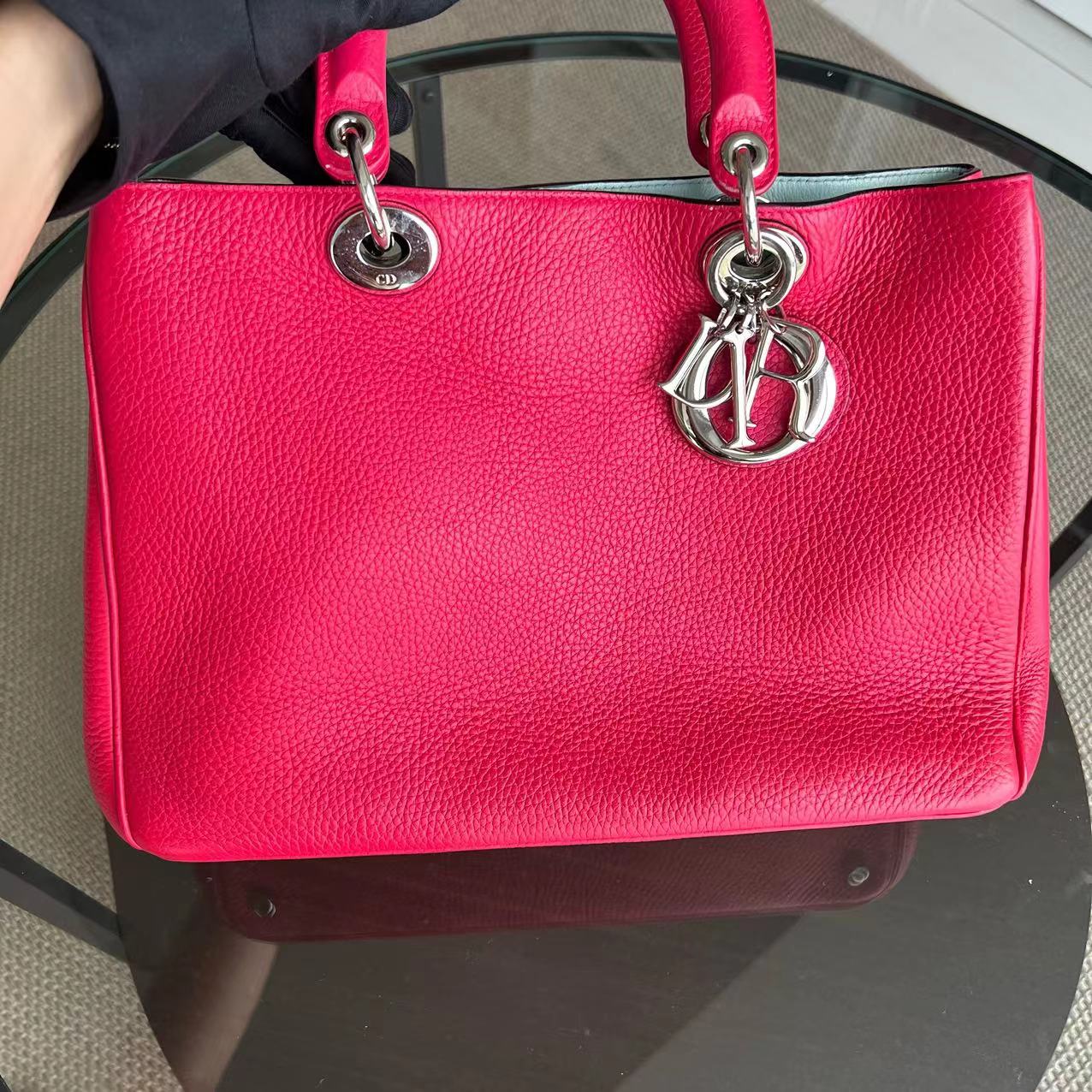 Dior Diorissimo Grained Calfskin Hot Pink Silver Hardware - Best Luxury Designers