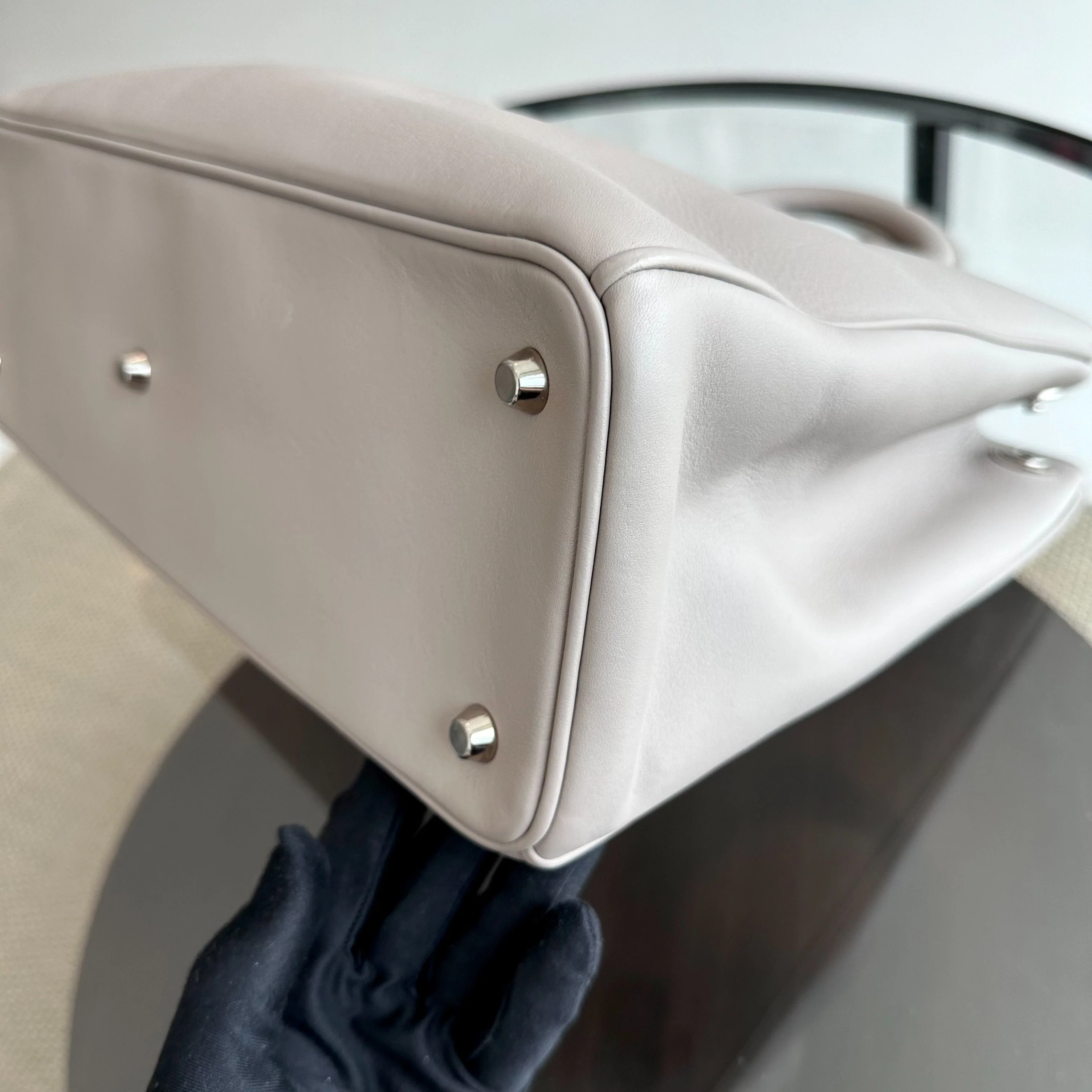 Dior Diorissimo Large Smooth Calfskin Grey Tote SHW - Best Luxury Designers