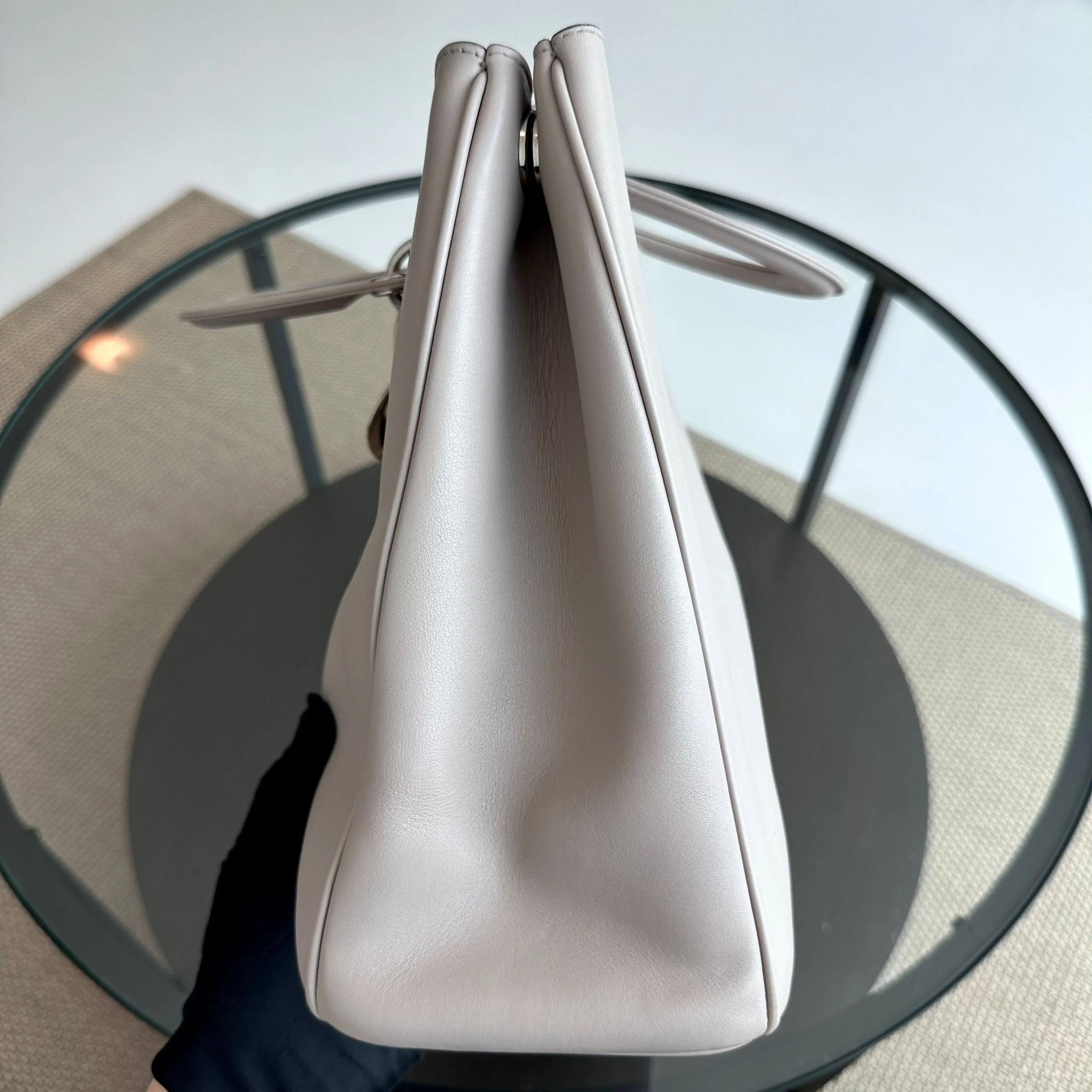 Dior Diorissimo Large Smooth Calfskin Grey Tote SHW - Best Luxury Designers