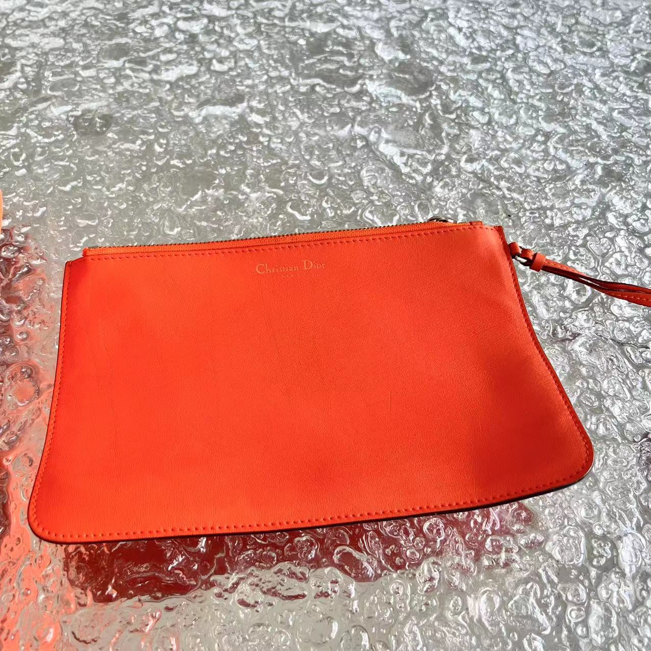Dior Diorissimo Large Smooth Calfskin Orange Golden Hardware - Best Luxury Designers