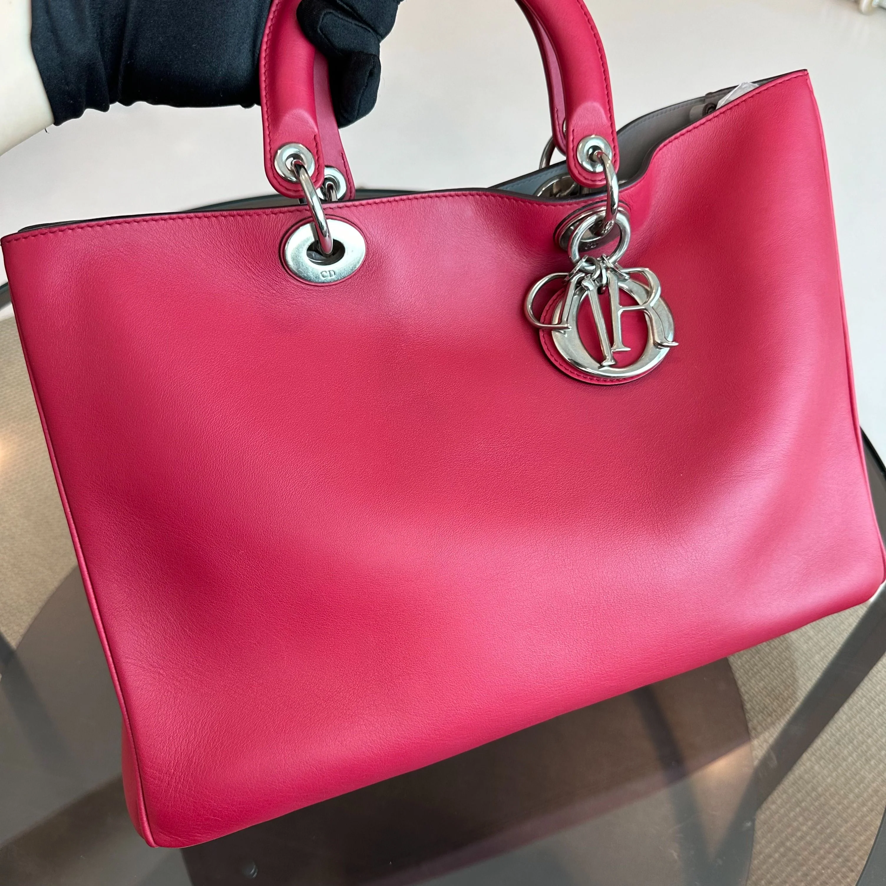 Dior Diorissimo Large Smooth Calfskin Pink SHW - Best Luxury Designers