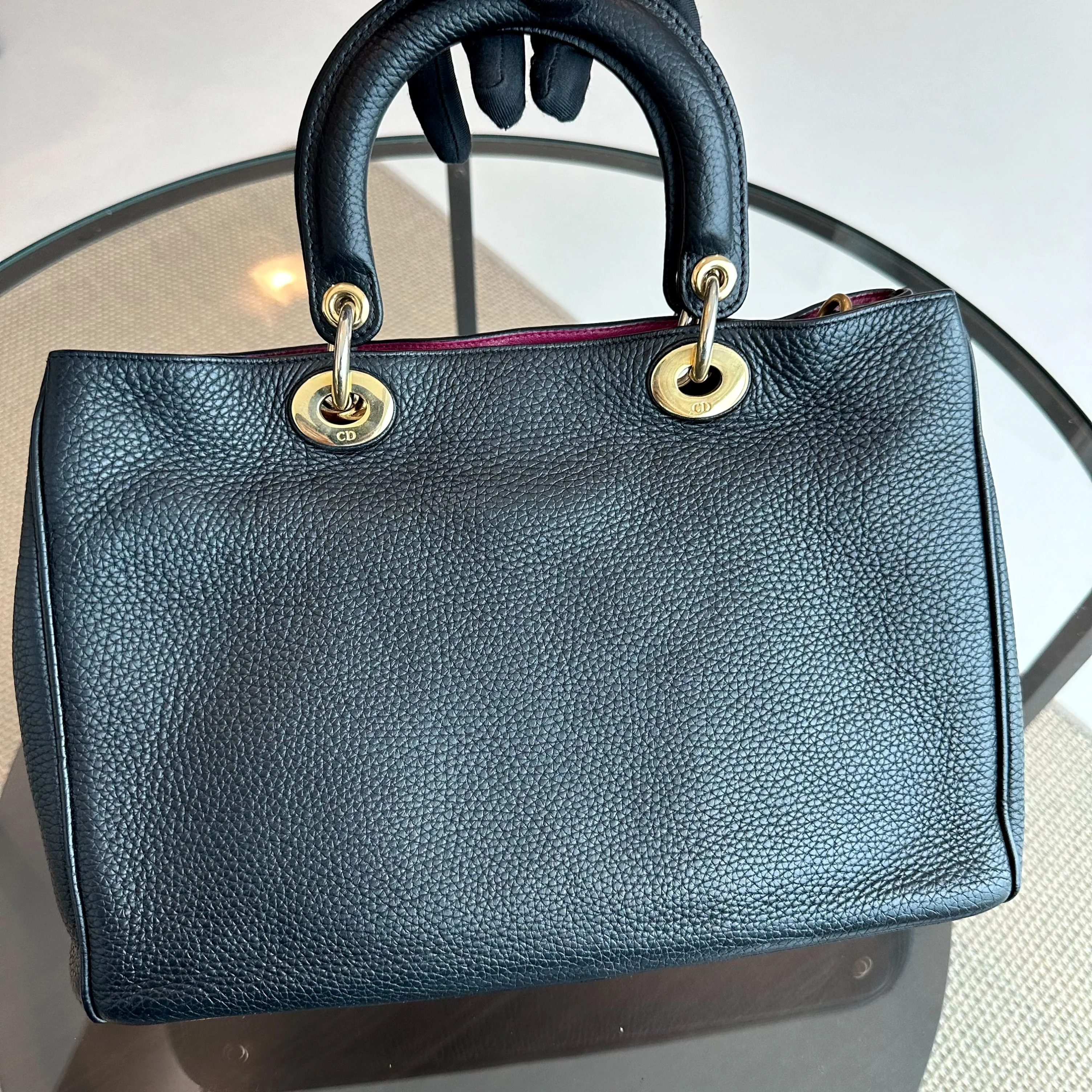 Dior Diorissimo Medium Grained Calfskin Black GHW - Best Luxury Designers