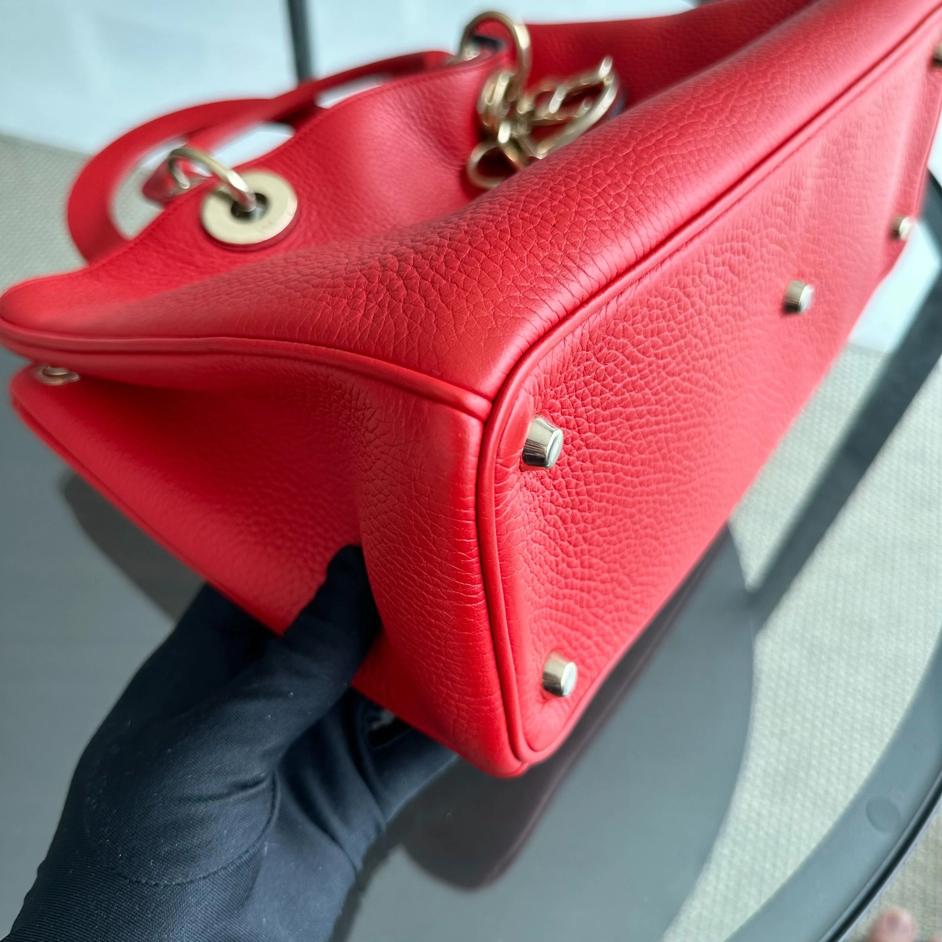 Dior Diorissimo Medium Grained Calfskin Red GHW - Best Luxury Designers