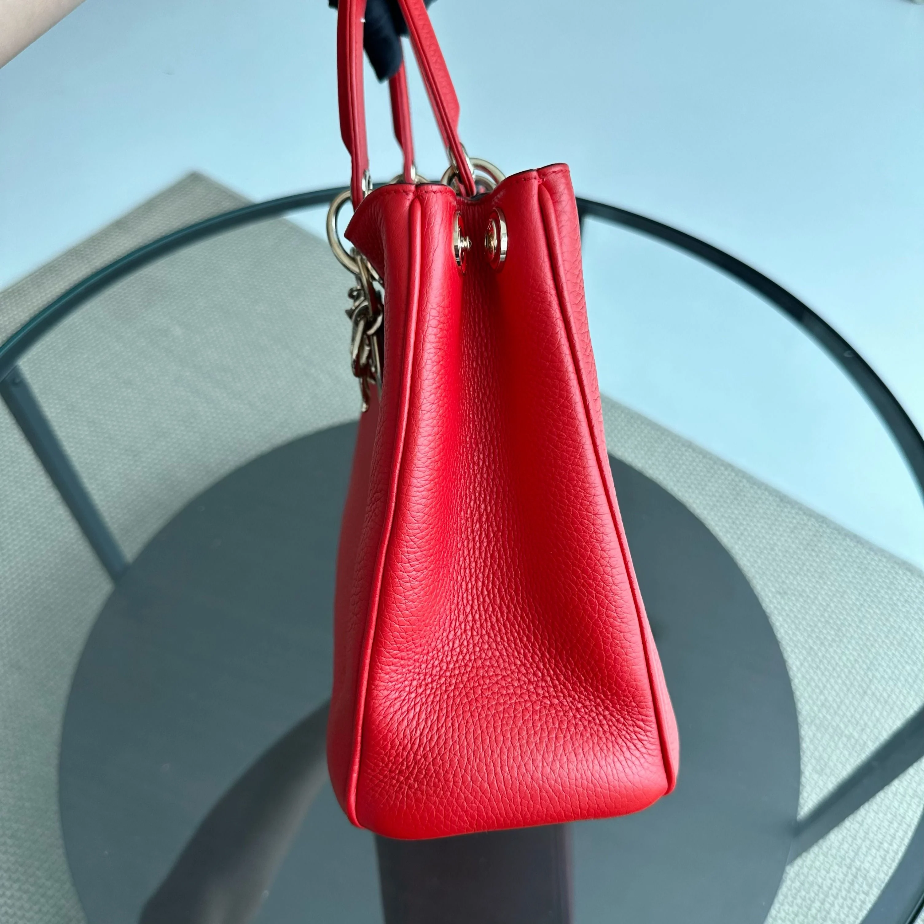 Dior Diorissimo Medium Grained Calfskin Red GHW - Best Luxury Designers