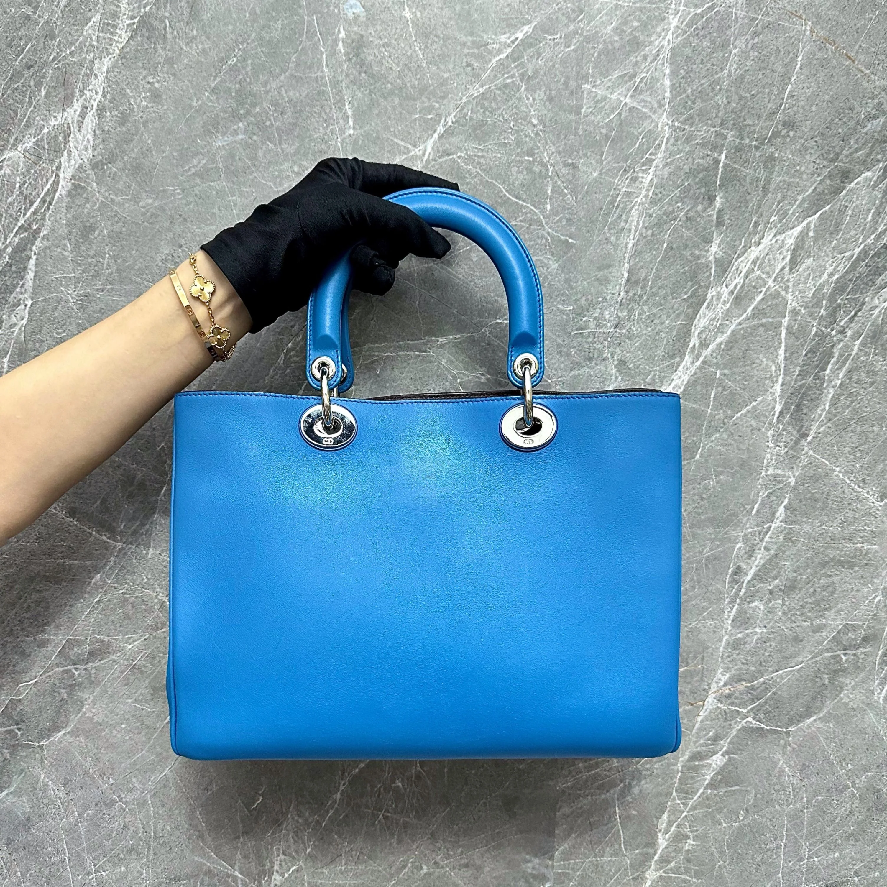 Dior Diorissimo Medium Smooth Calfskin Blue SHW - Best Luxury Designers