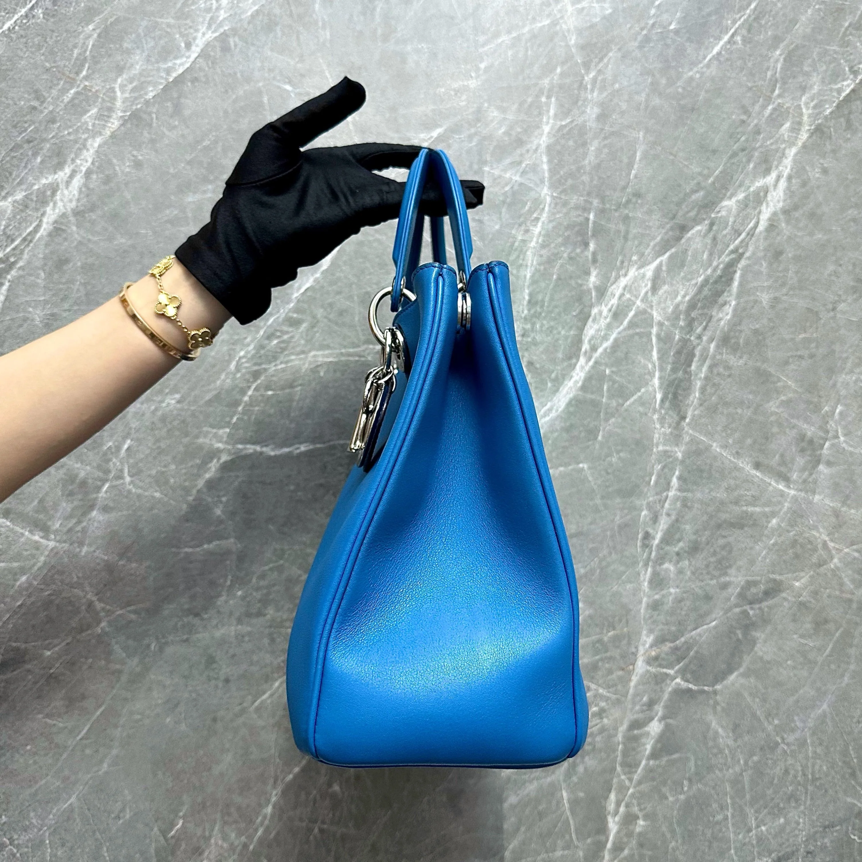 Dior Diorissimo Medium Smooth Calfskin Blue SHW - Best Luxury Designers