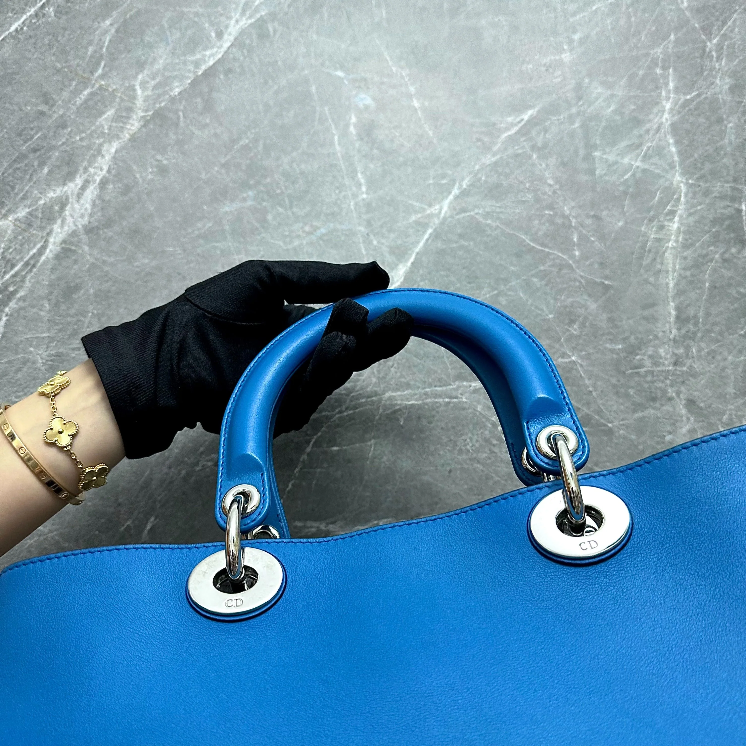 Dior Diorissimo Medium Smooth Calfskin Blue SHW - Best Luxury Designers