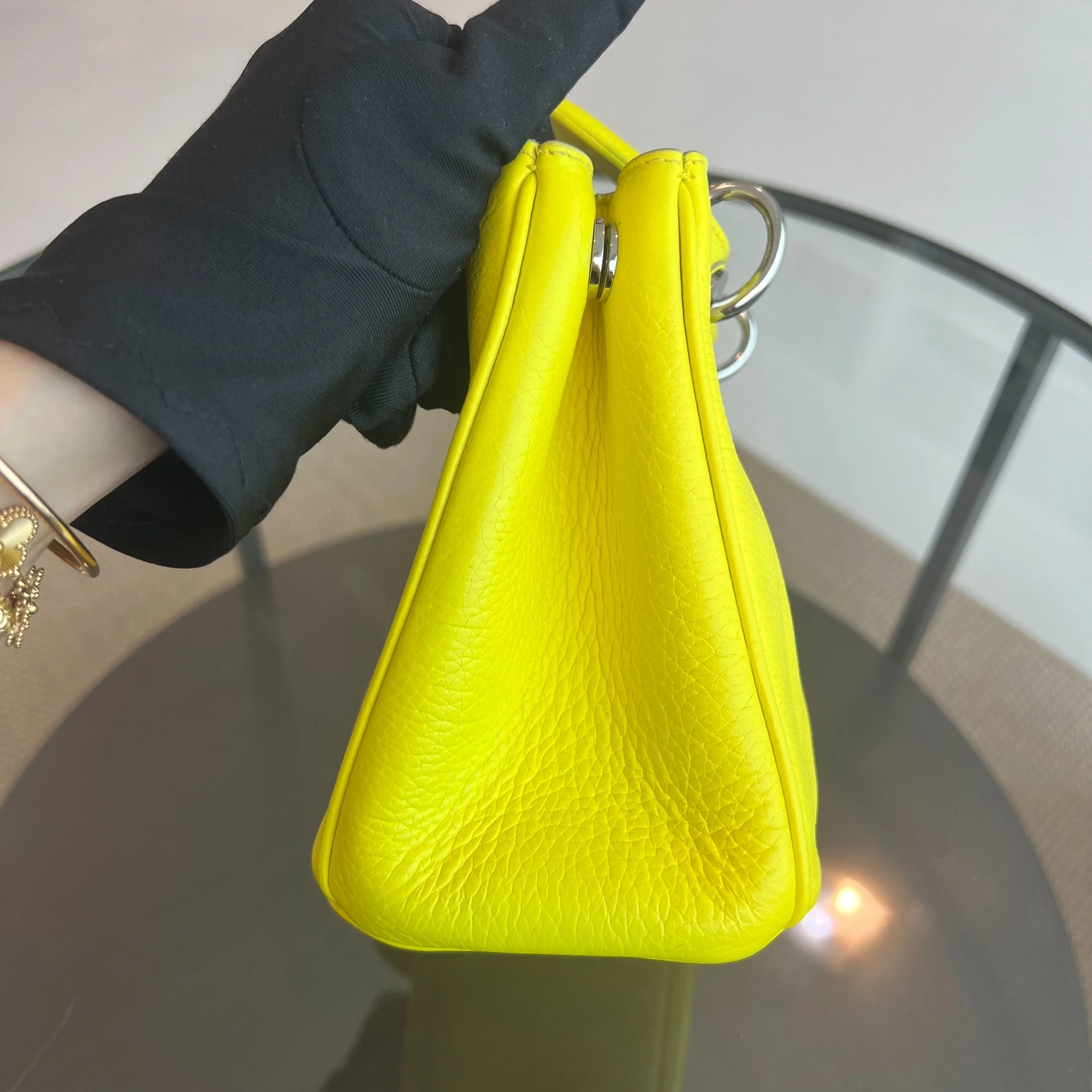 Dior Diorissimo Mini Lady Smooth Calfskin Leather Yellow SHW - Best Luxury Designers
